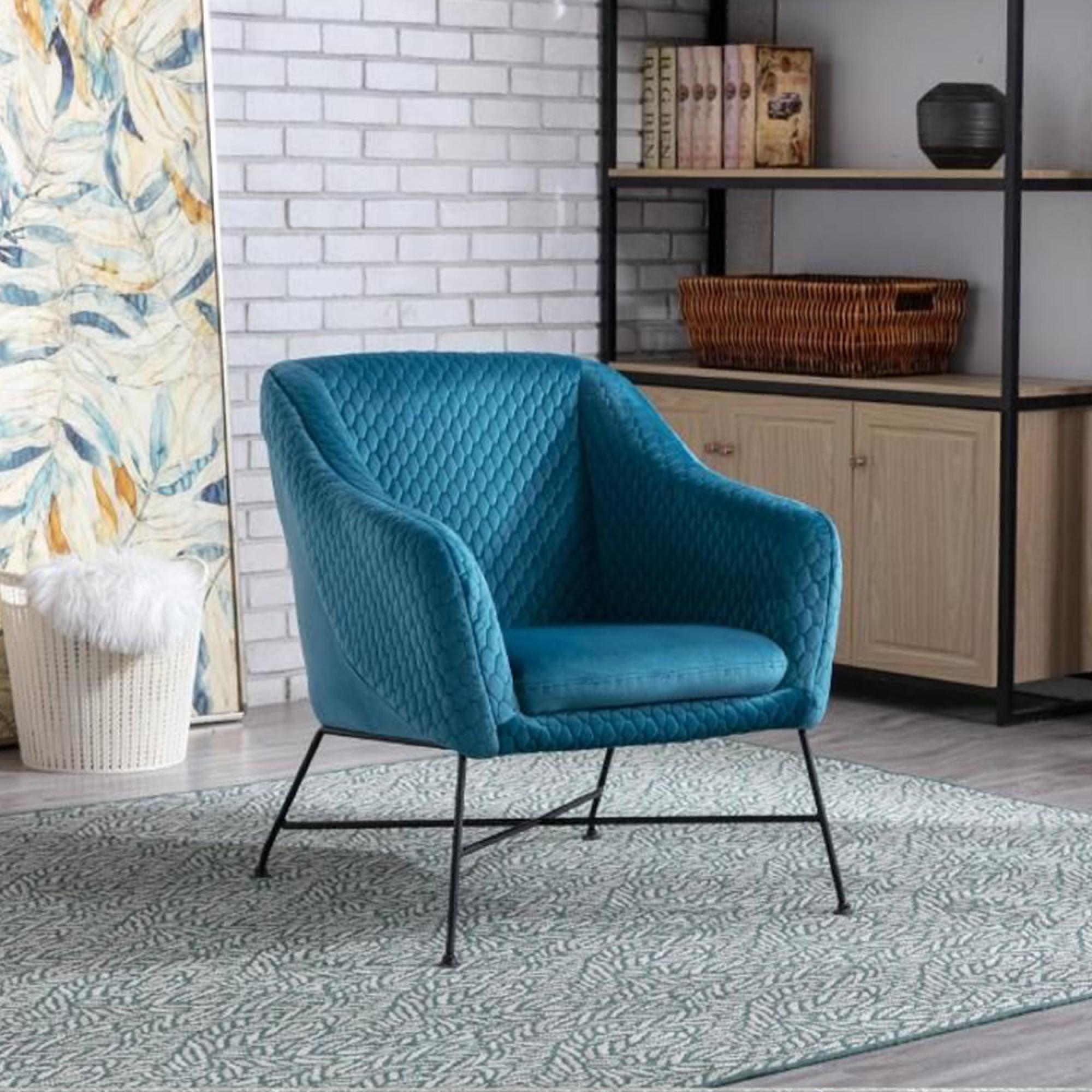 Cleo Accent Chair - Blue Fabric