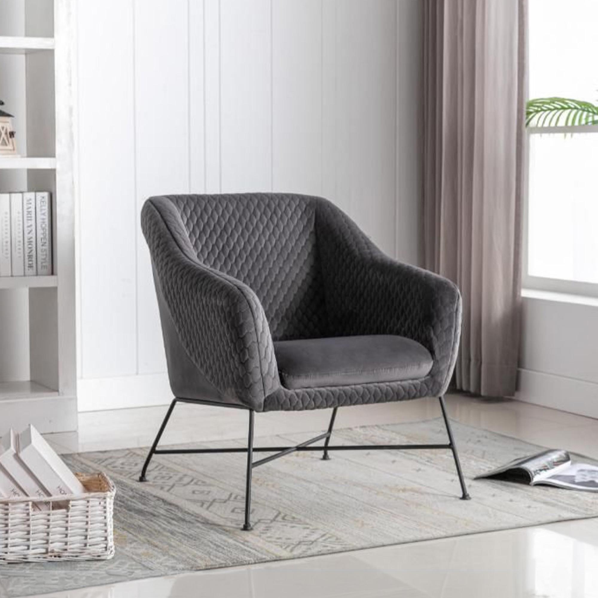 Cleo Accent Chair - Grey Fabric