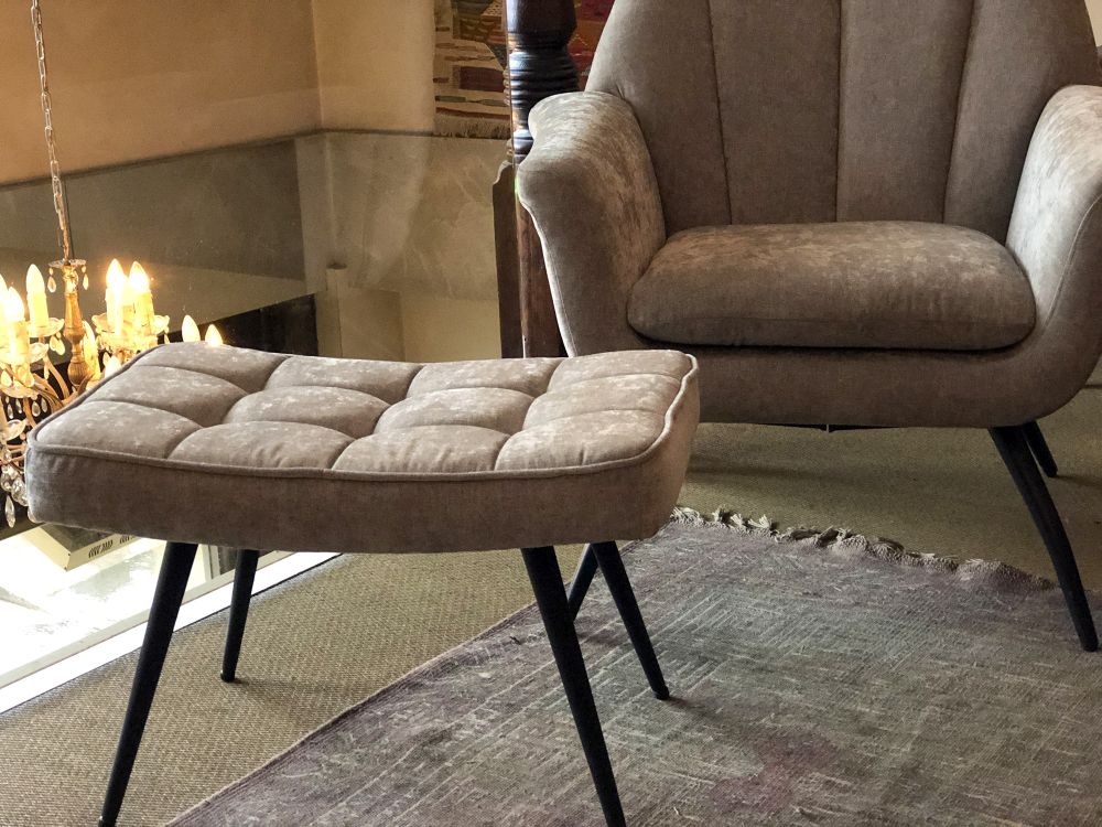Amalfi Accent Chair - Chenille Fabric - Grey