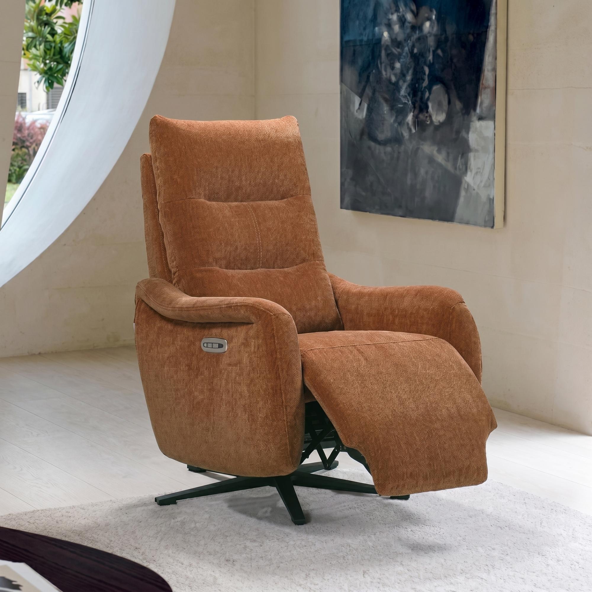 Apollo Swivel Power Recliner Chair - Orange