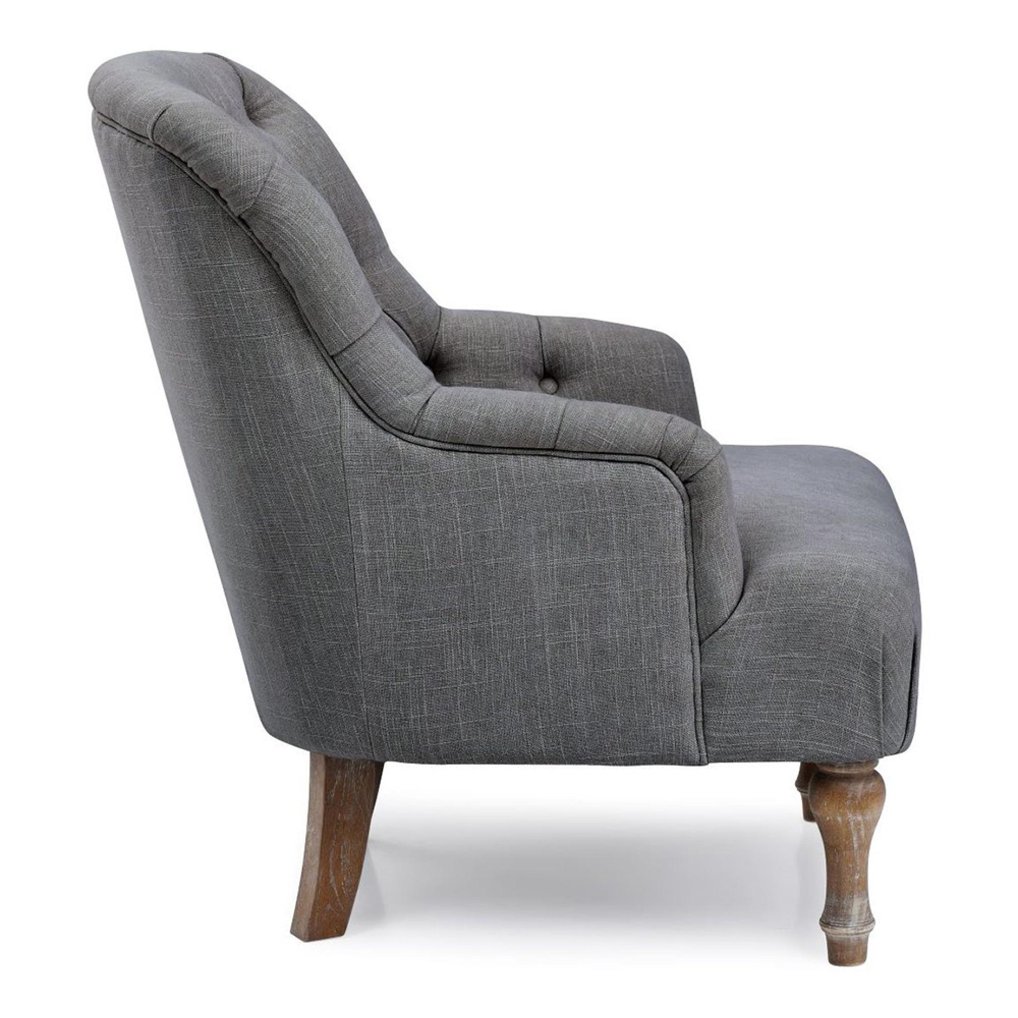 Bianca Armchair - Antheia Charcoal Linen Fabric