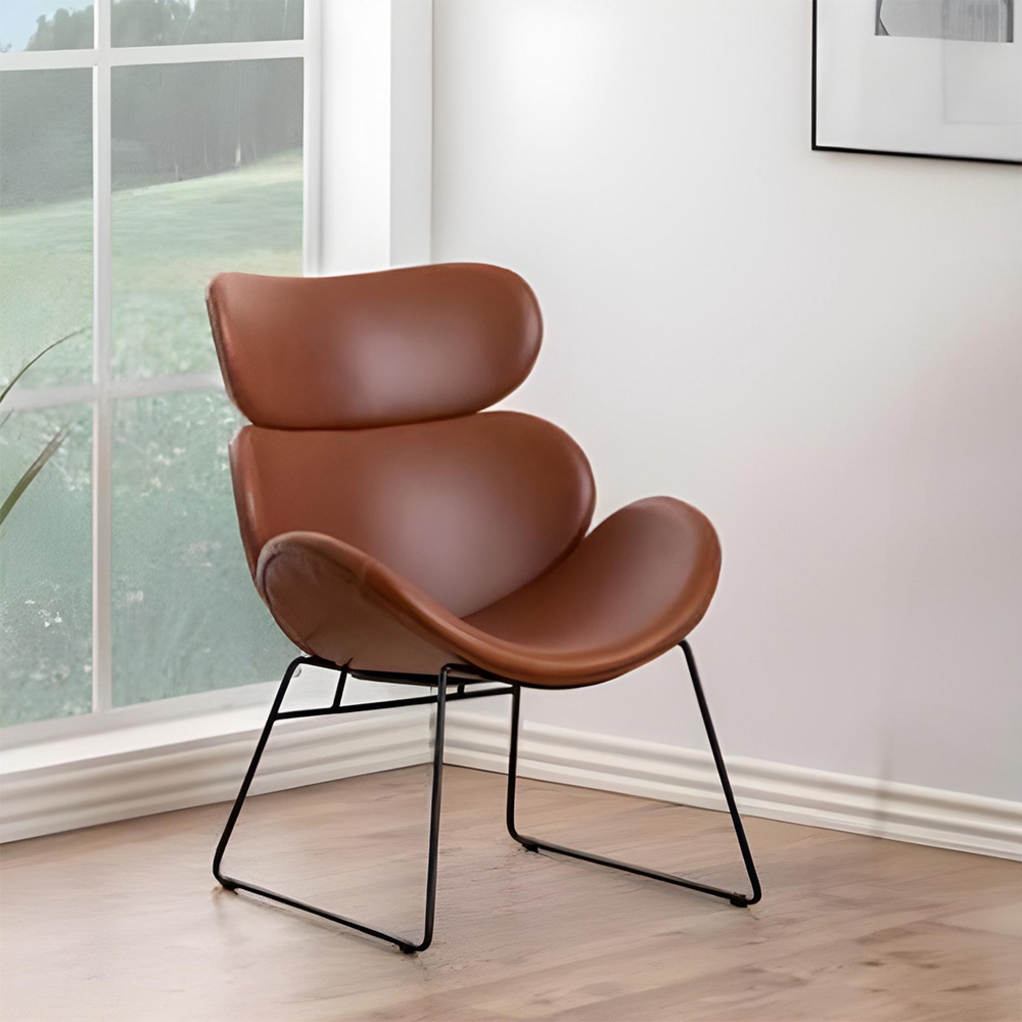 Cazar Lounge Chair - Vintage Brandy Faux Leather
