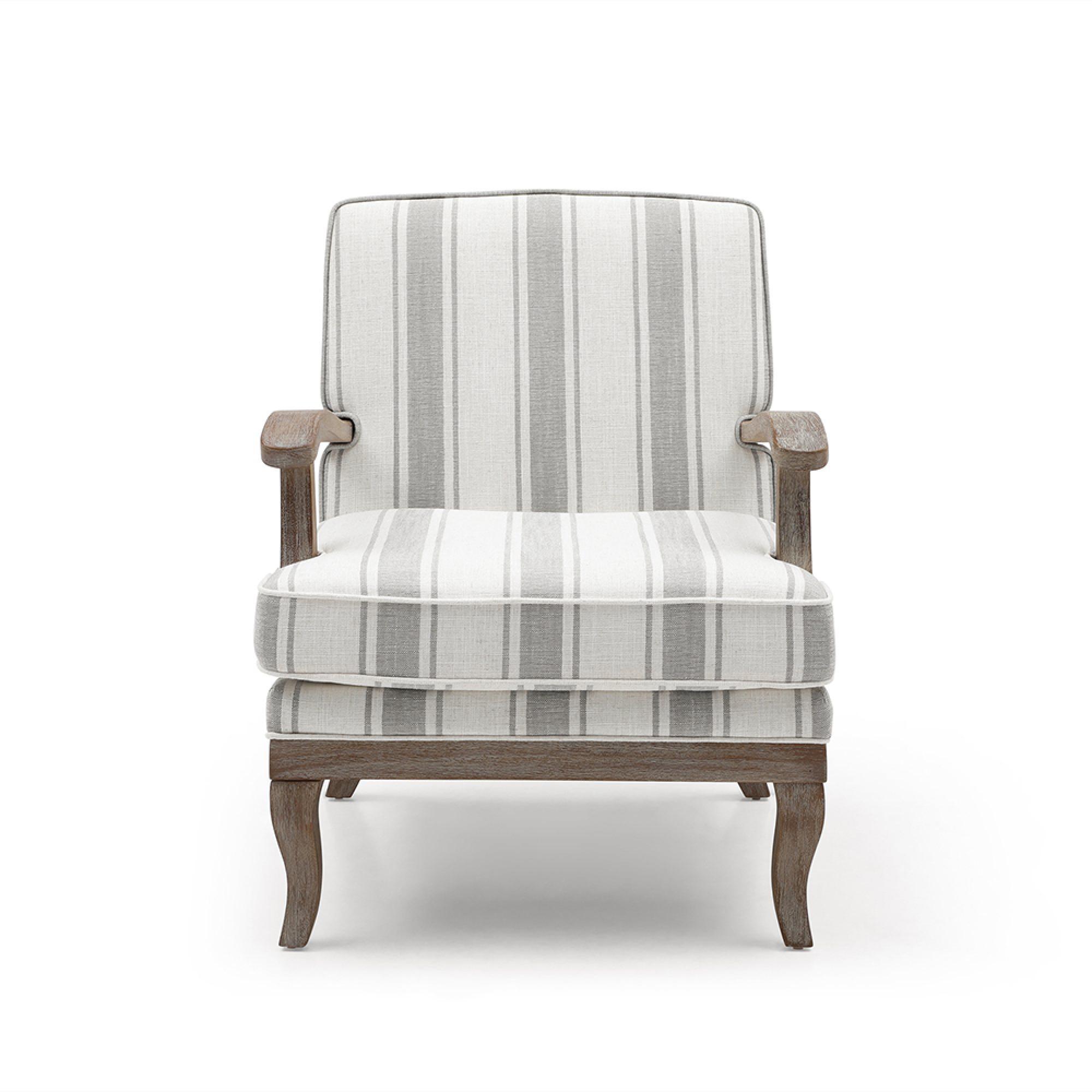 Colwell Armchair - Gaia Textured Stripe Natural Fabric