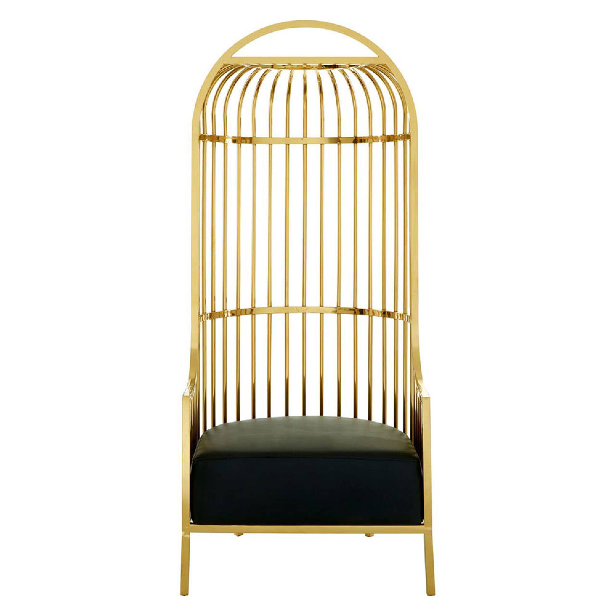 Eliza Chair - Gold Metal Frame with Dome Cage