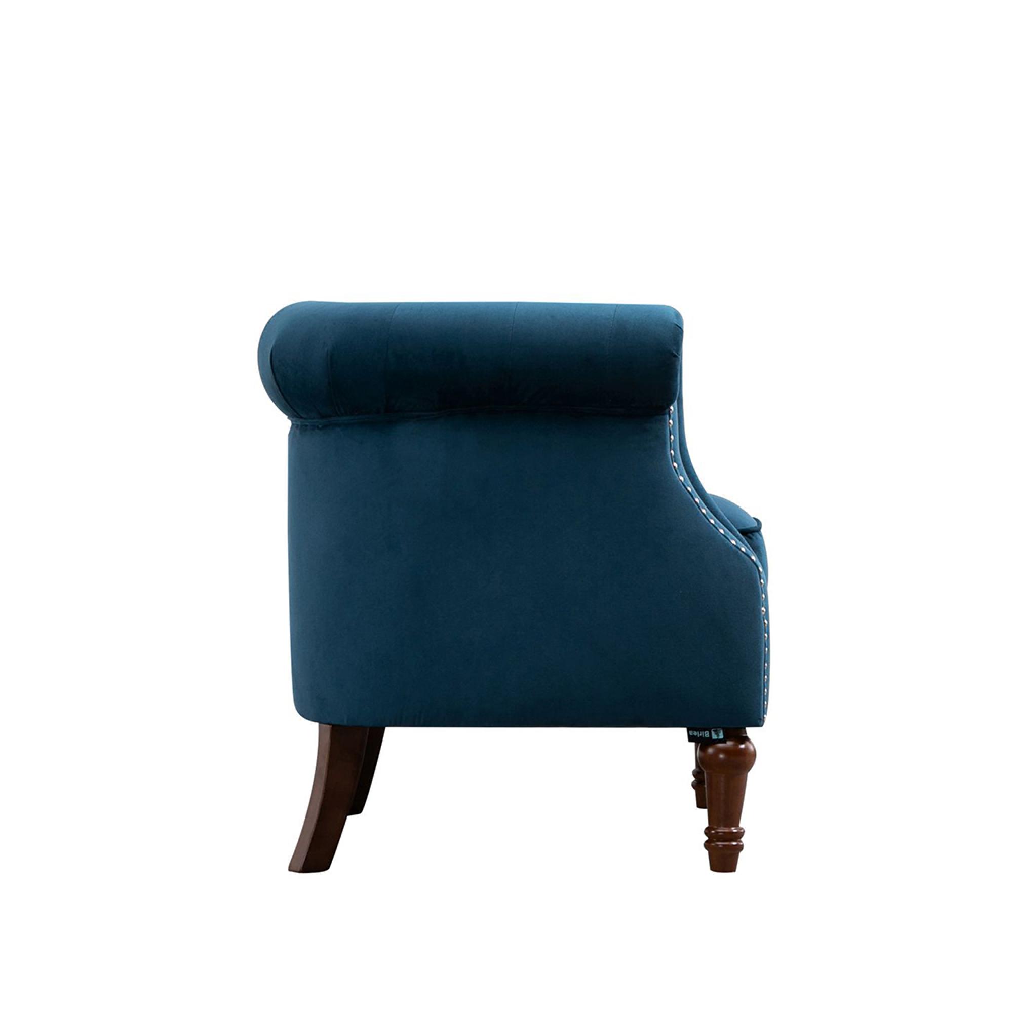 Freya Accent Chair - Blue Velvet Fabric