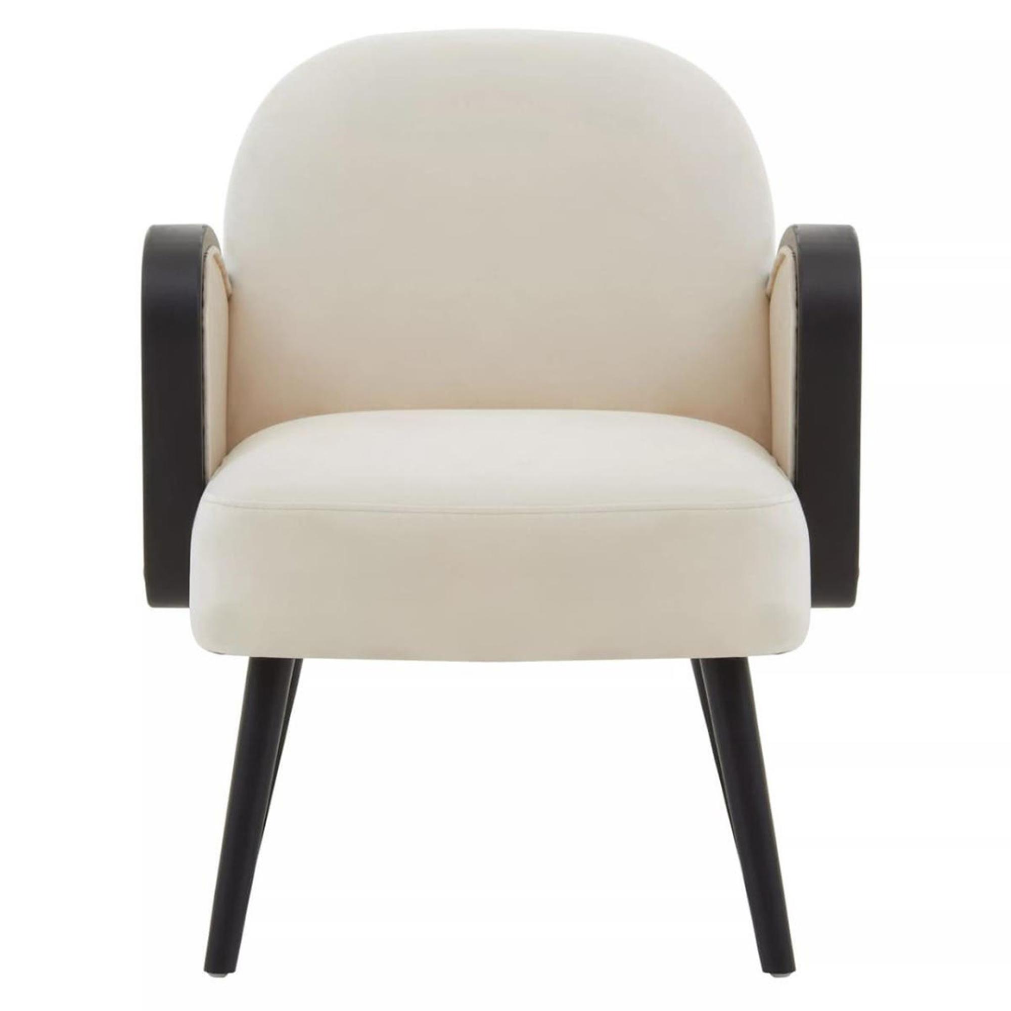 Hala Armchair - Natural Velvet Fabric Upholstered