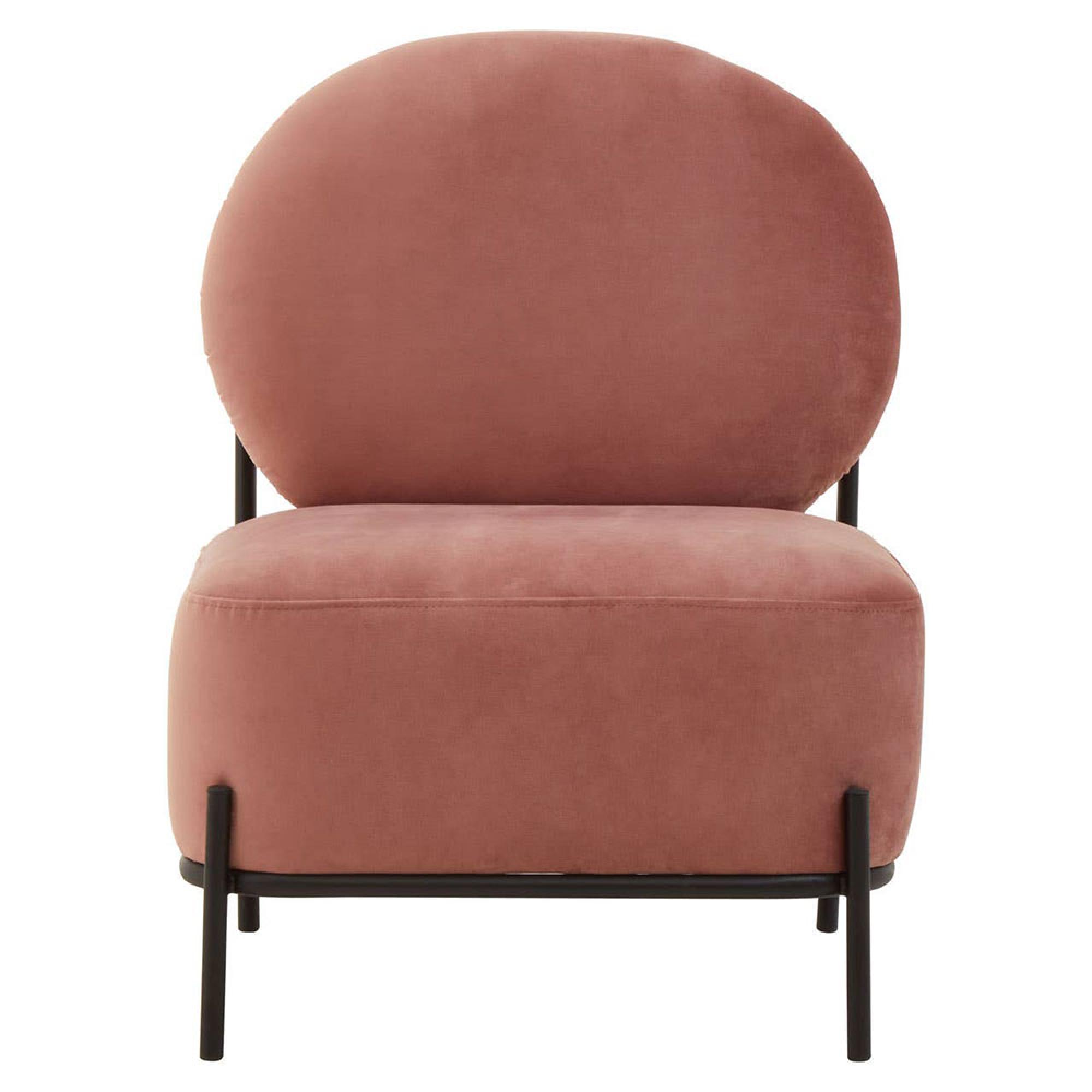 Haya Retro Chair - Dusky Rose Velvet Fabric
