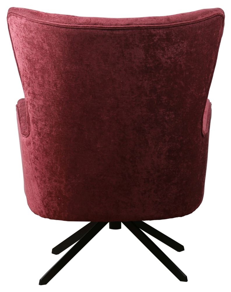 Salinas Swivel Armchair - Chenille Fabric - Berry Pink