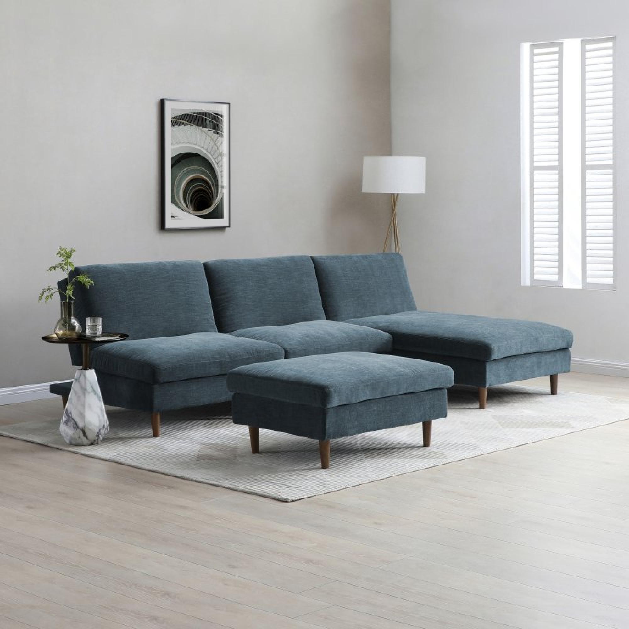 Scott Click Clack Chair - Eryx Chenille Navy Blue Fabric