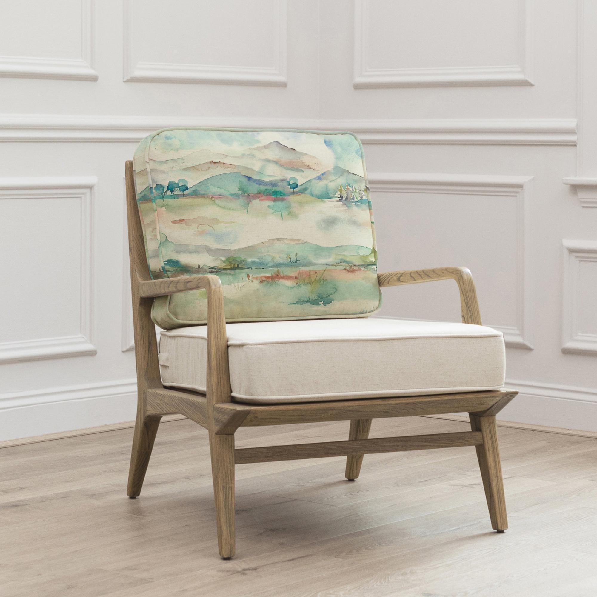 Russet Idris Armchair - Shores Linen - Printed