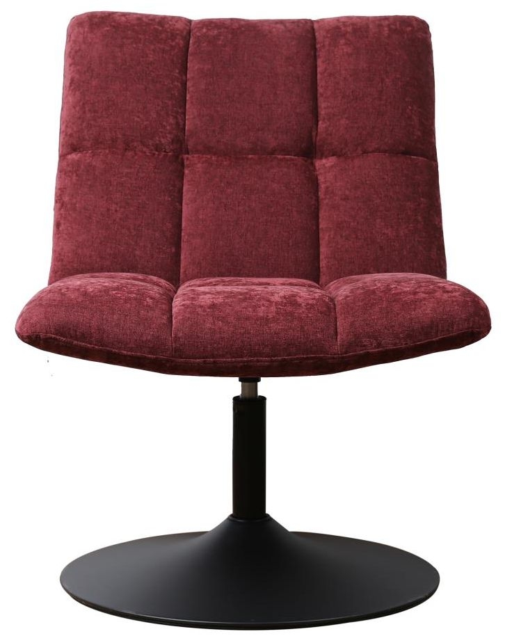 Yerevan Pink Chenille Fabric Swivel Chair