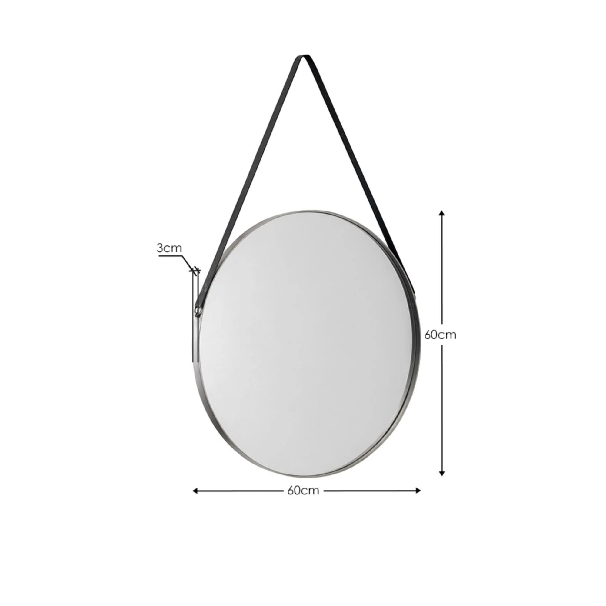 Opera Hanging Mirror - Round - Silver
