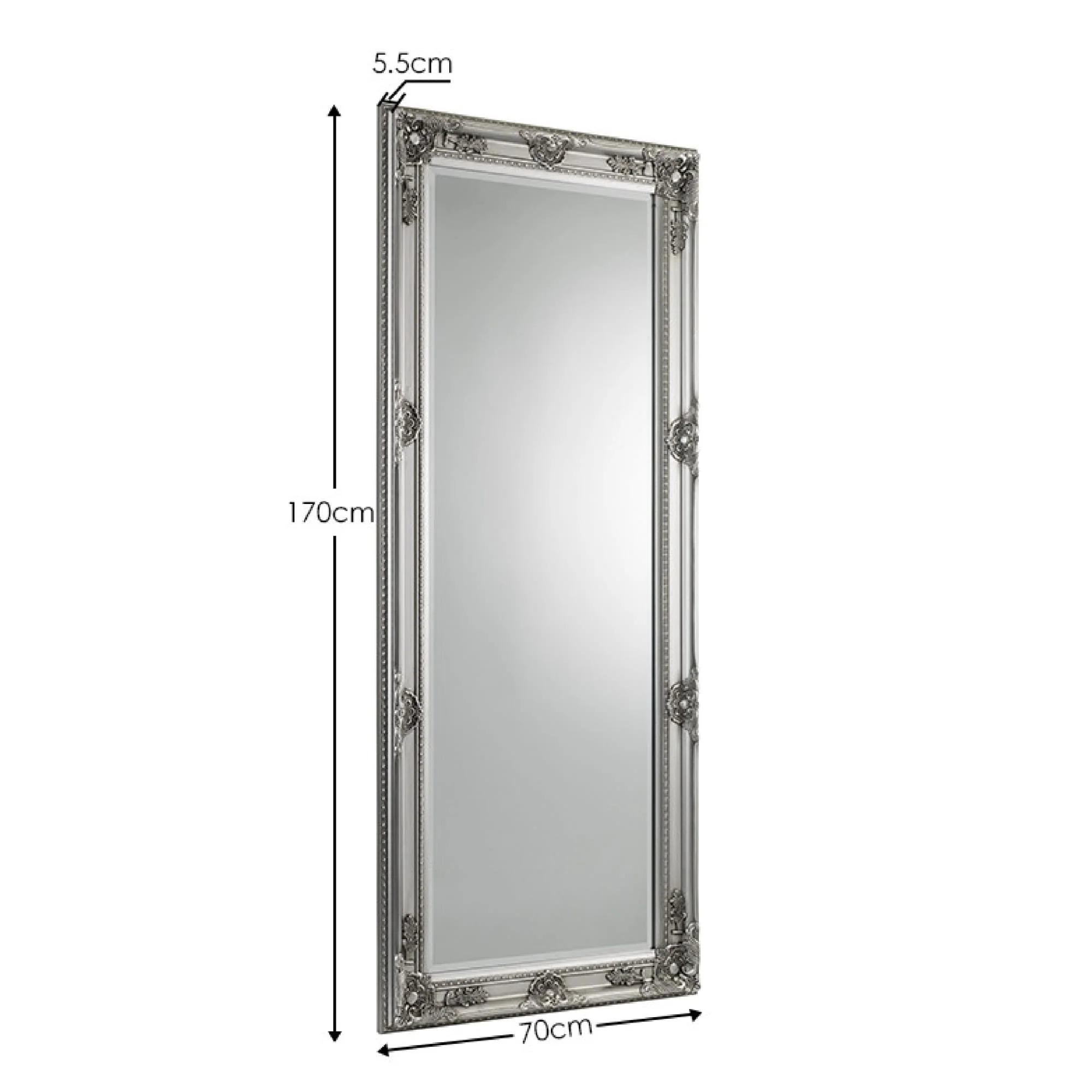 Palais Tall Leaner Mirror - Rectangular - Pewter