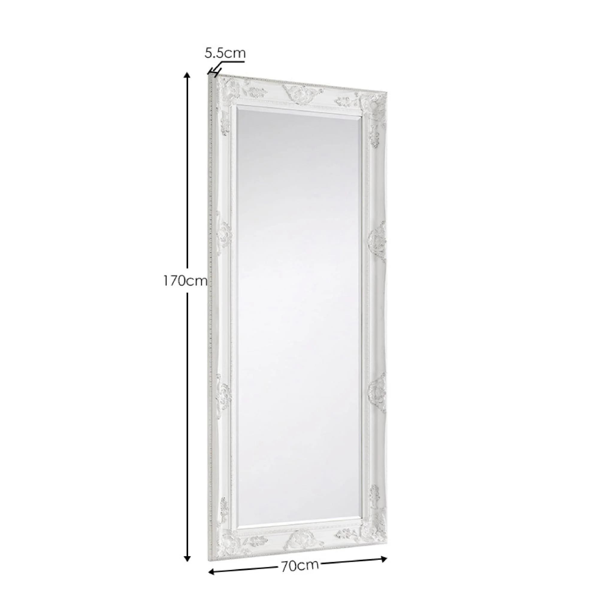 Palais Tall Leaner Mirror - Rectangular - White