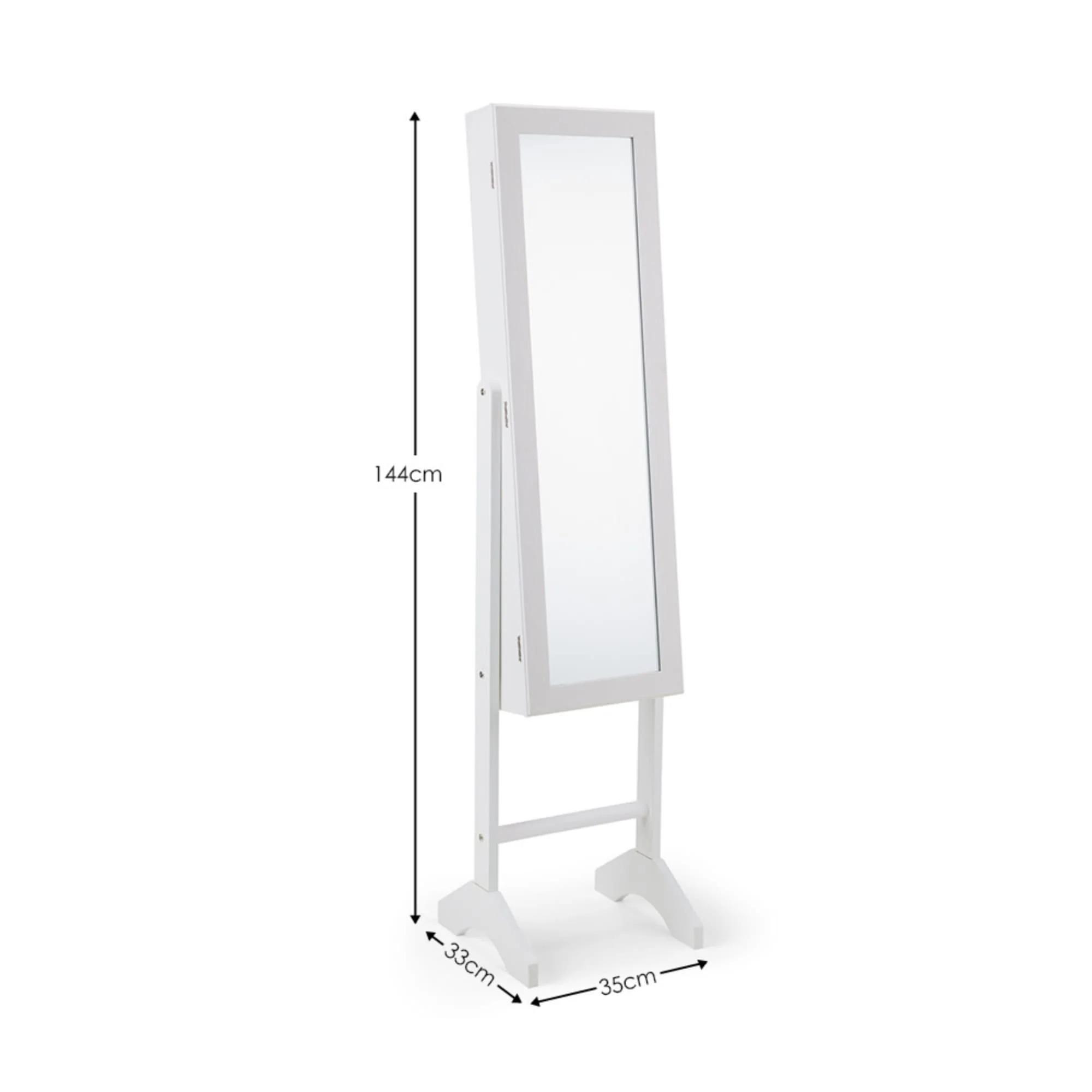 Prima Jewellery Mirror - 1 Door - White