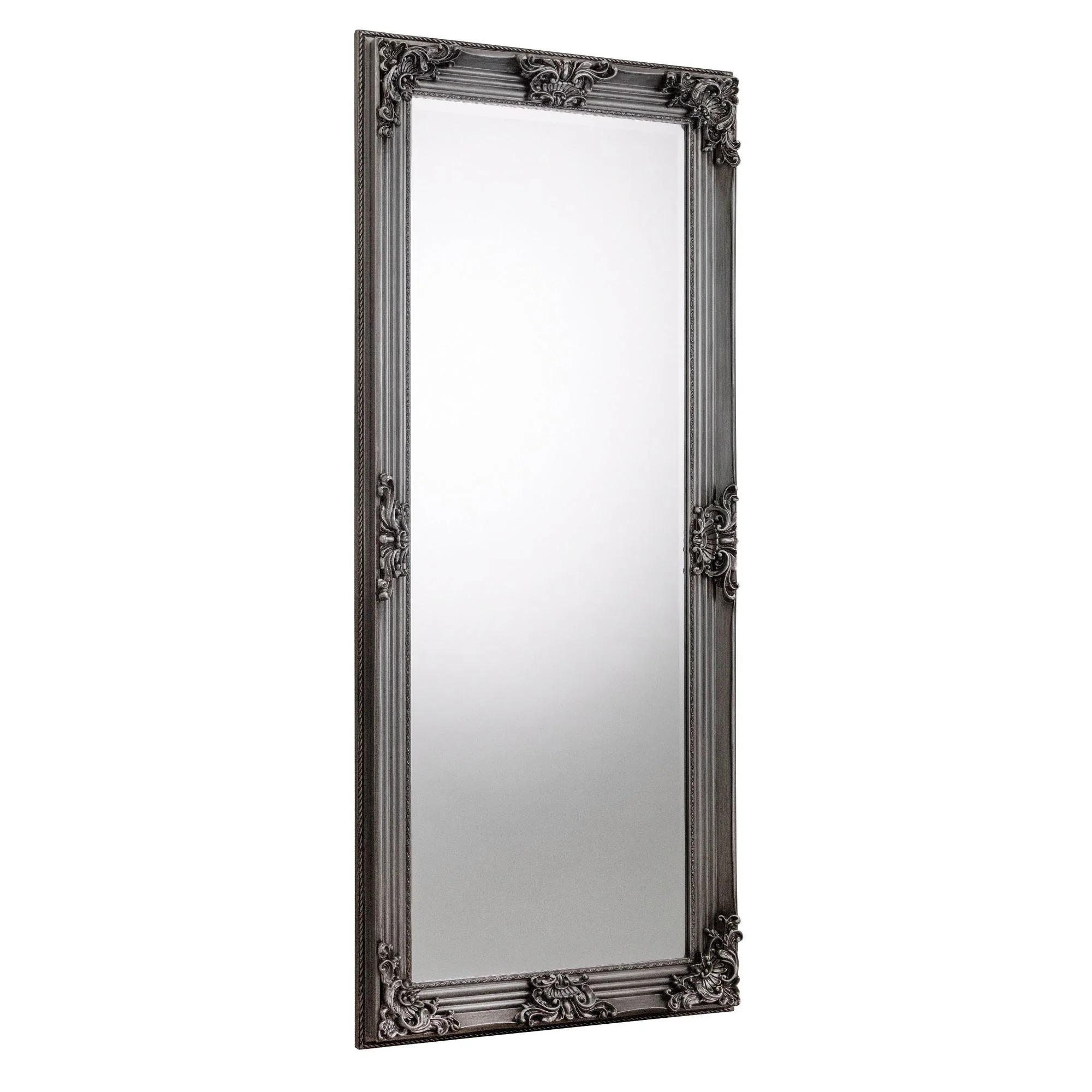 Rococo Leaner Mirror - Rectangular - Pewter