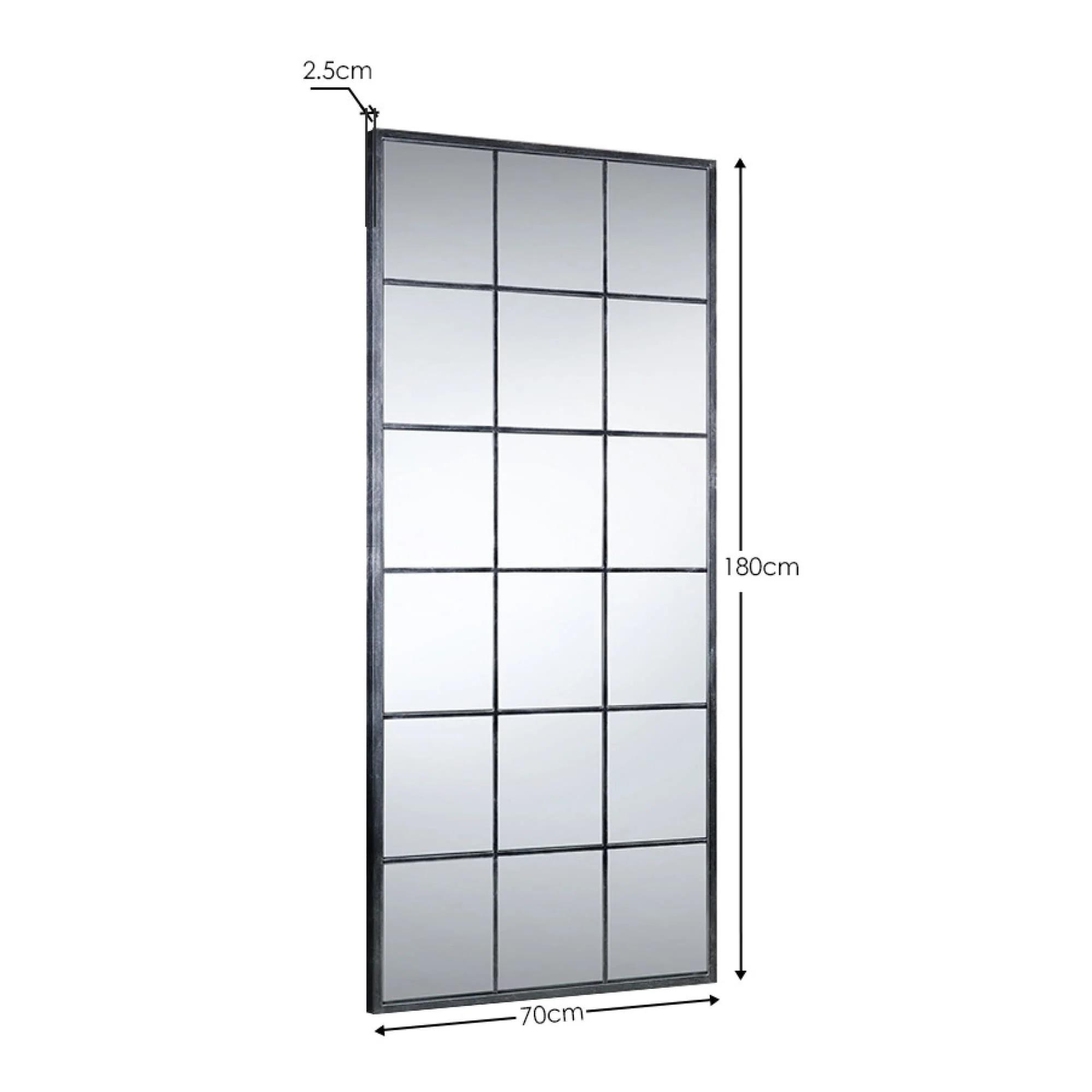 Somma Window Mirror - Rectangular - Pewter
