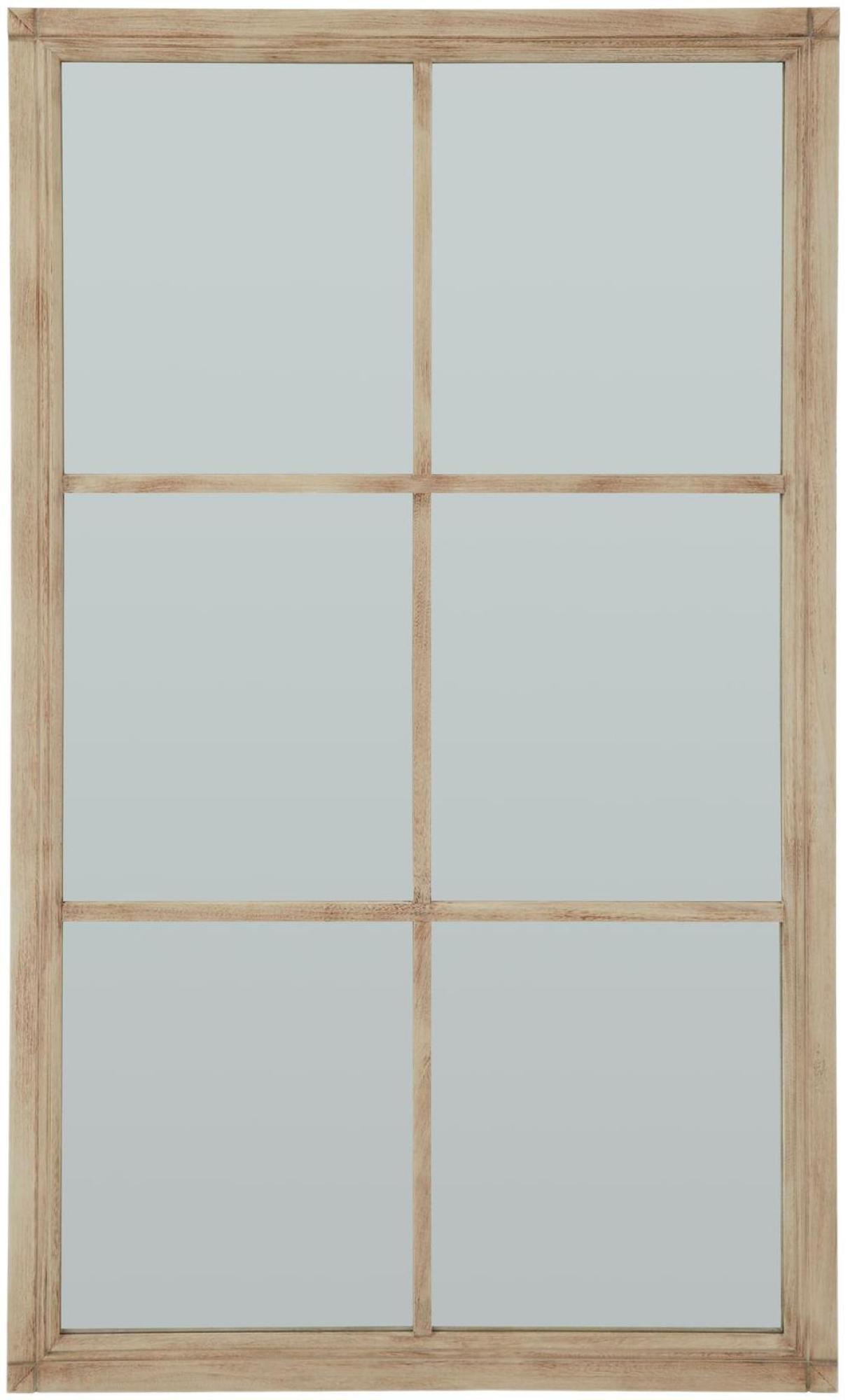 Window Mirror - Large - Antique Brown - Washed Wood