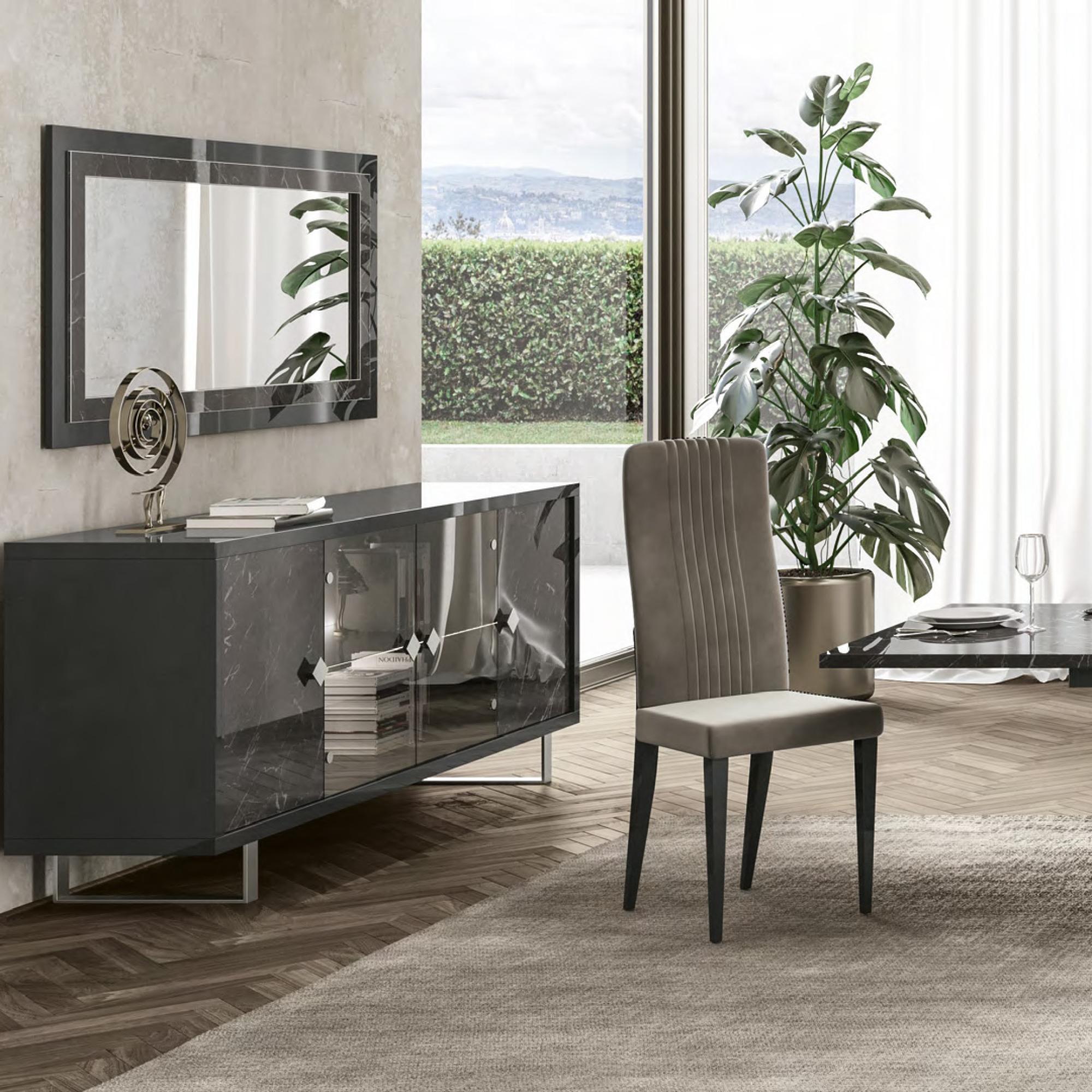 Carvelle Dark Grey Wall Mirror