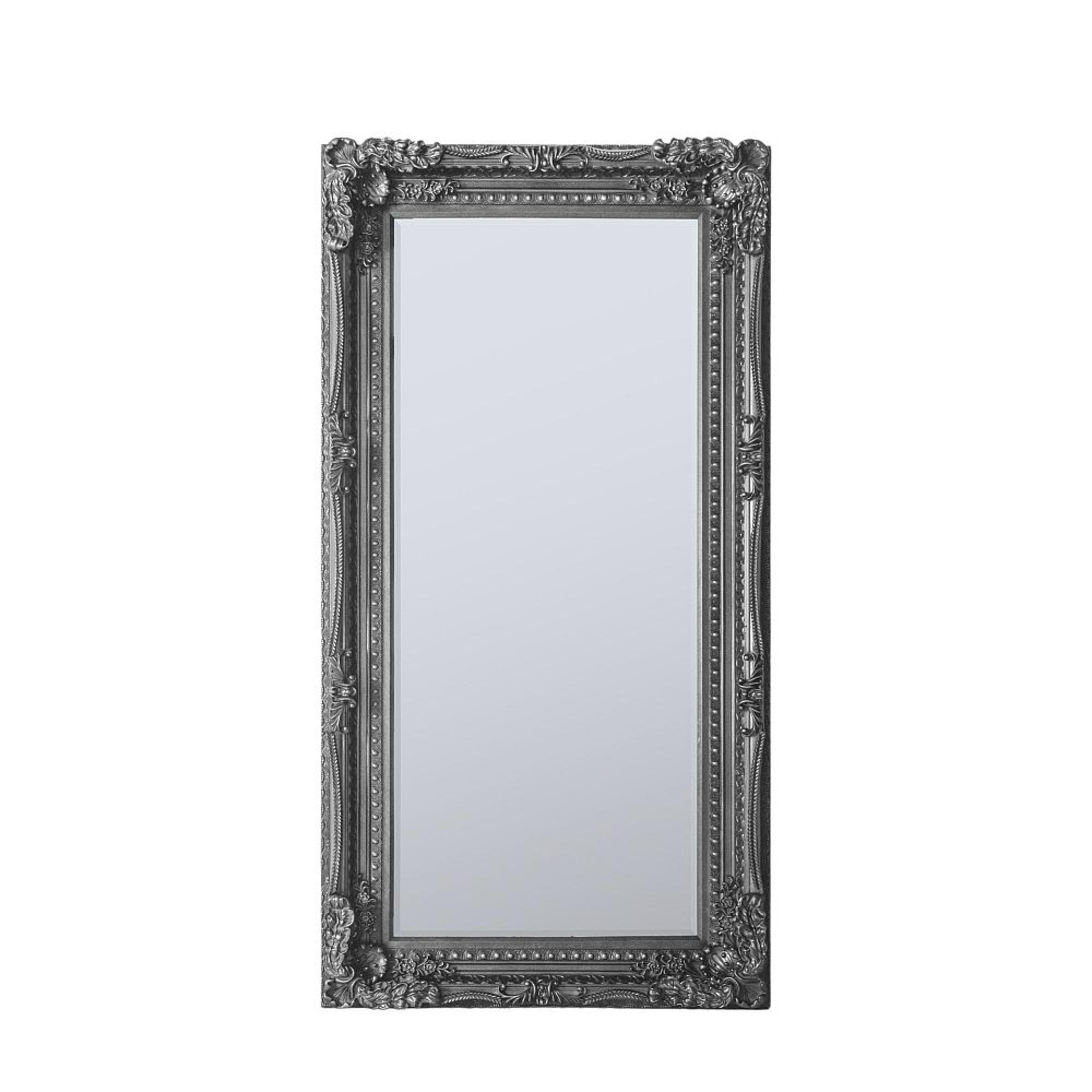 Clearance - Carved Louis Silver Leaner Rectangular Mirror - 89.5cm x 175.5cm - A216