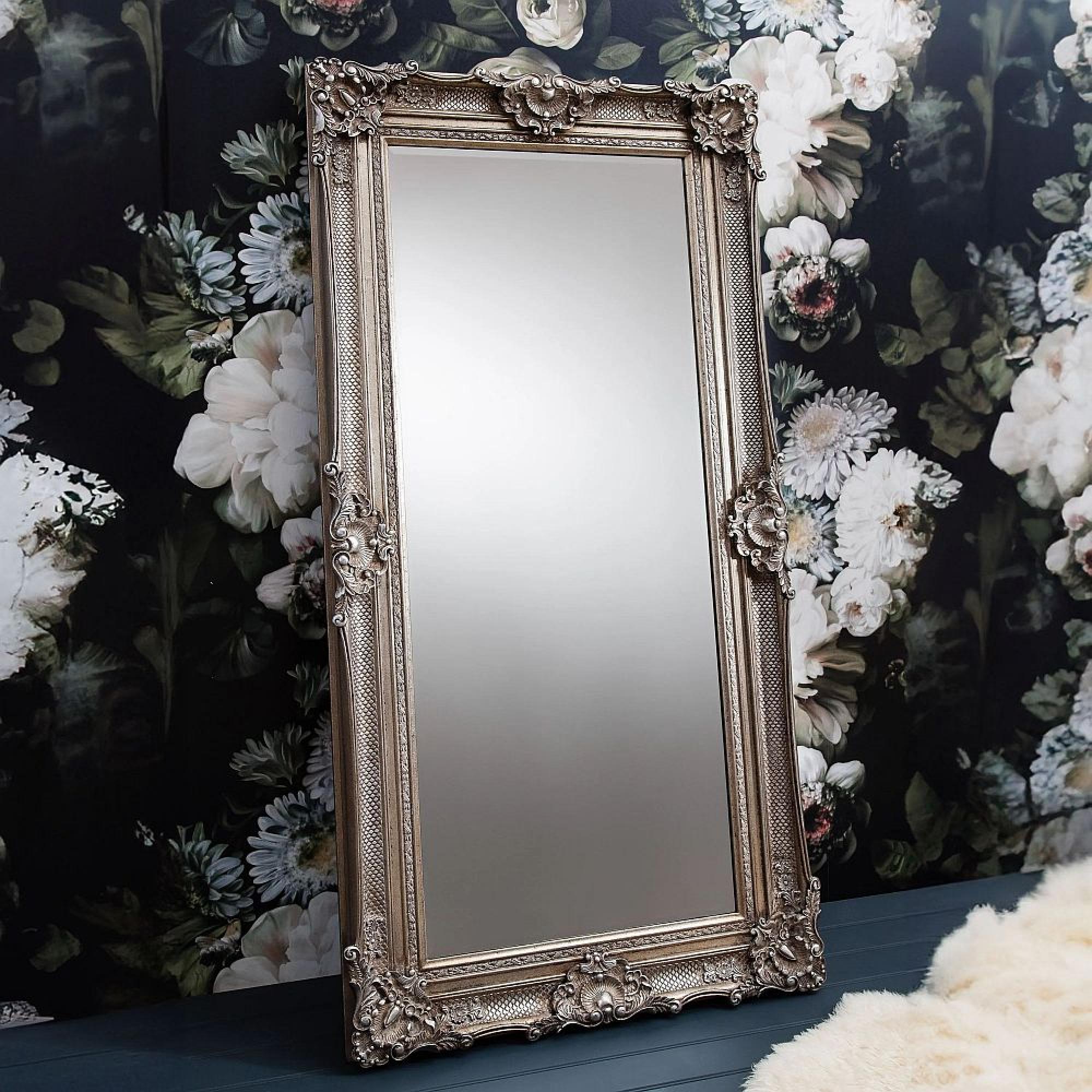 Clearance - Stretton Silver Leaner Mirror - 88cm x 177cm - A215