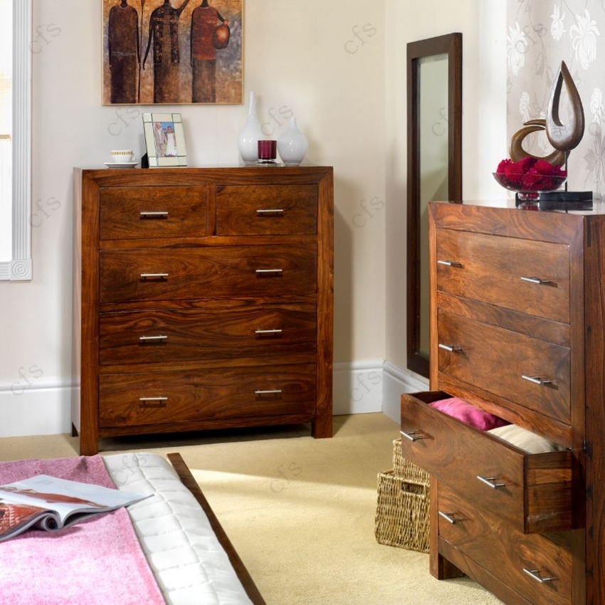 Cube Sheesham Bedroom Mirror - 40cm x 130cm