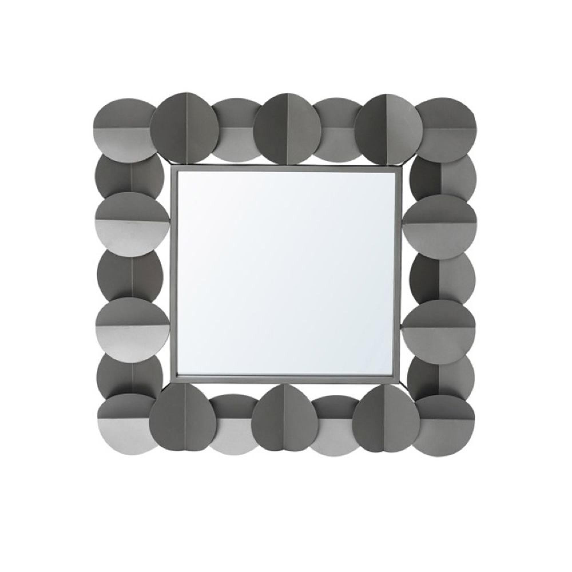 Wall Mirror - Square - Grey Metal - 76.2cm x 76.2cm