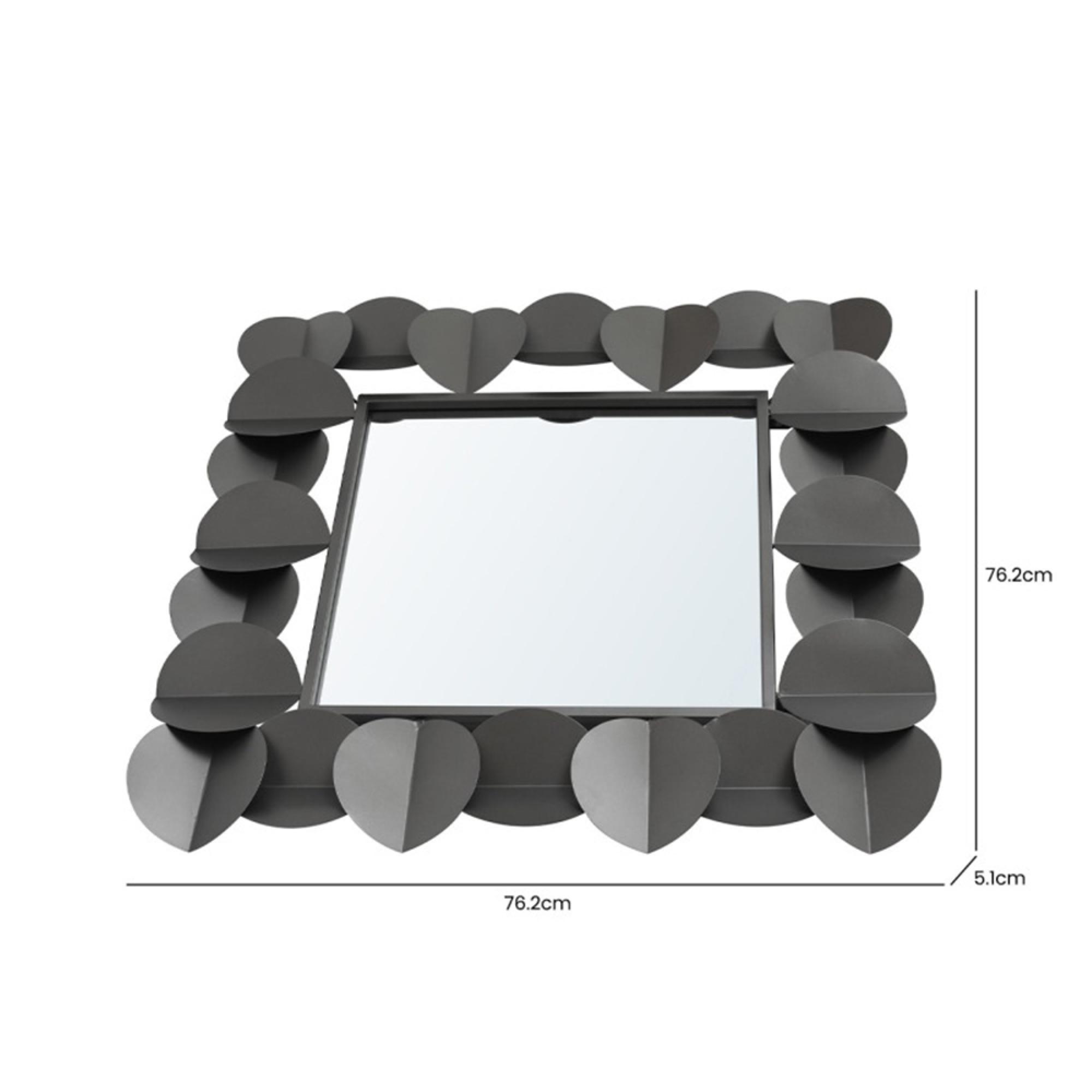 Wall Mirror - Square - Grey Metal - 76.2cm x 76.2cm
