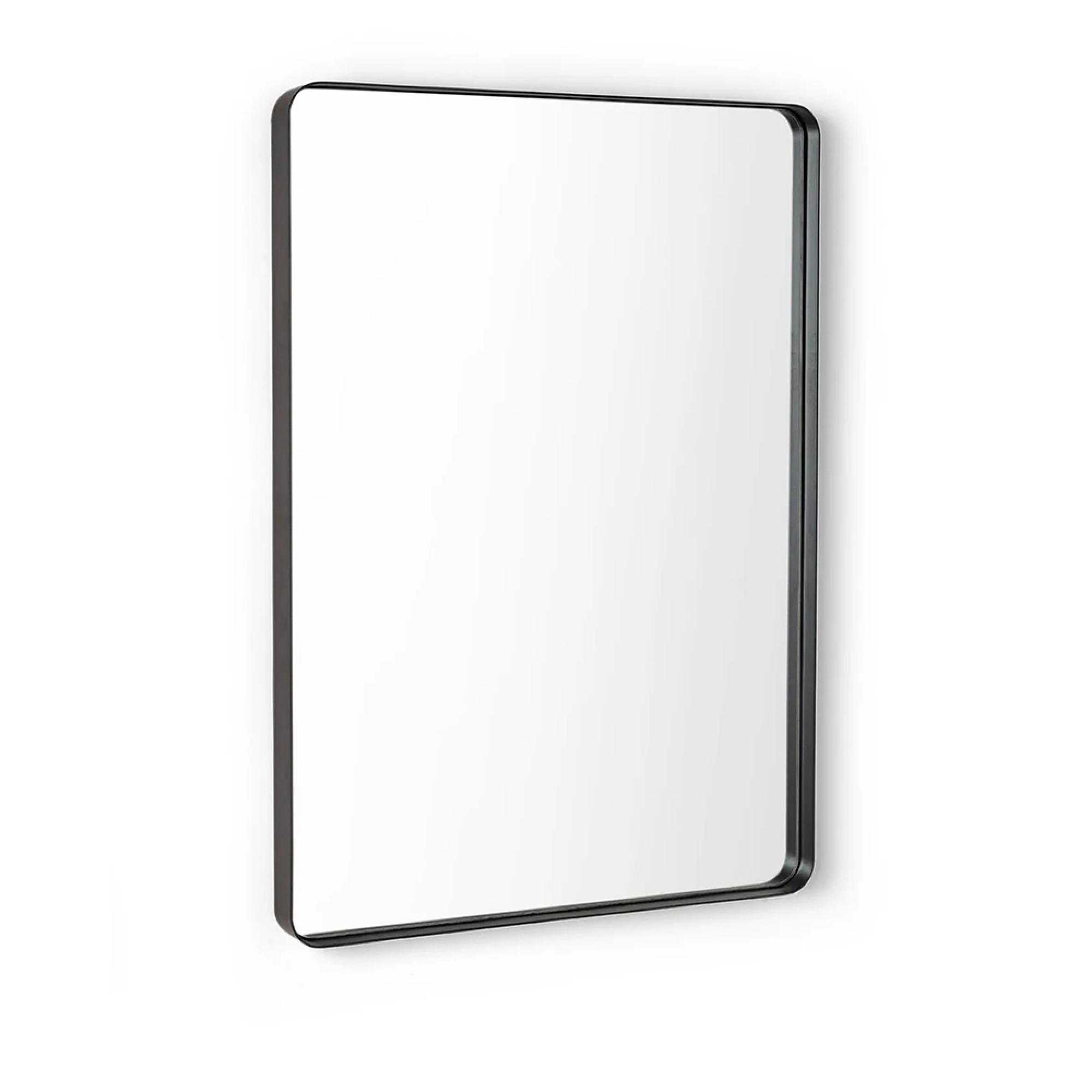 Jaya Wall Mirror - Rectangular - Black Metal