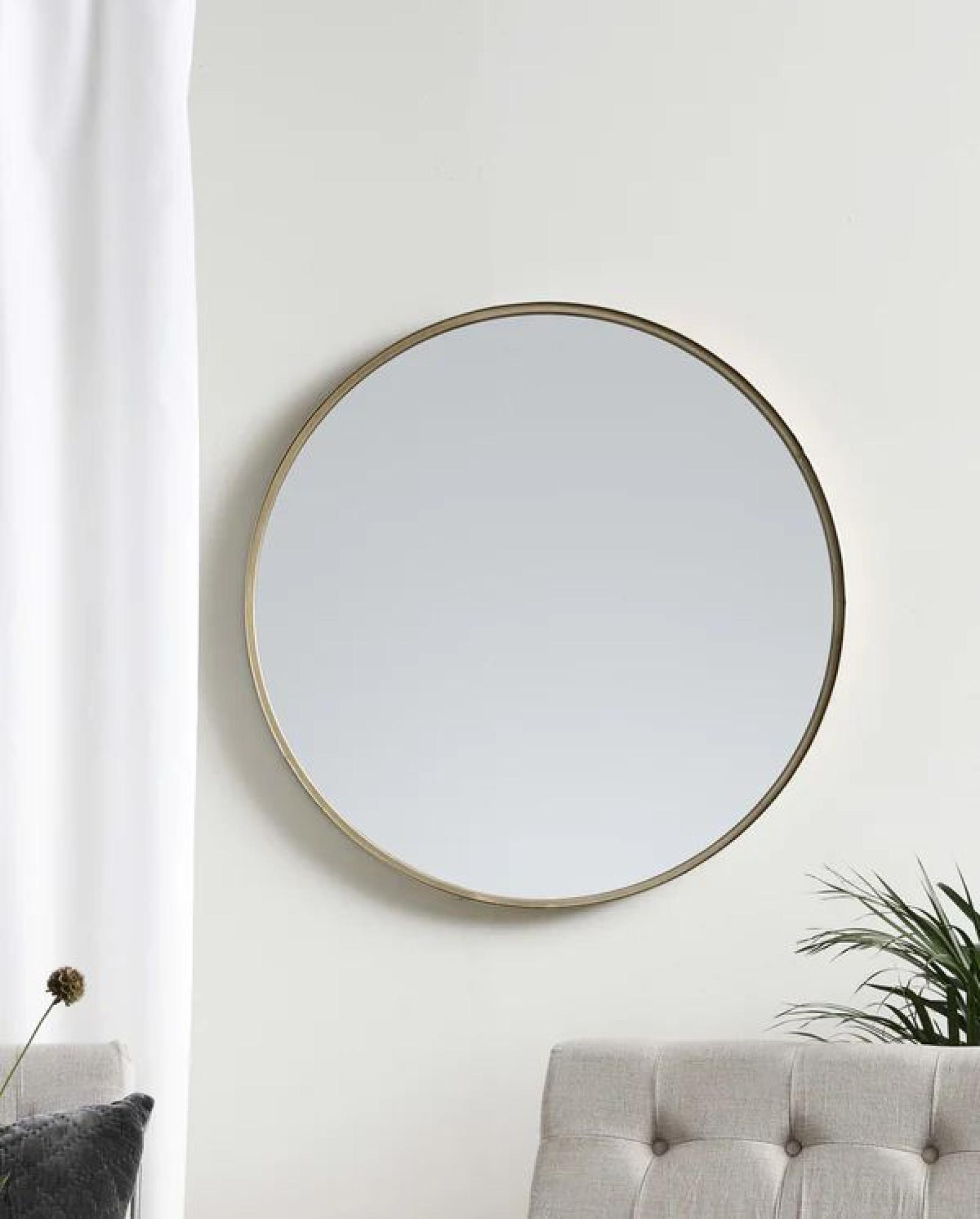 Curlew Round Wall Mirror - Metal - 80cm x 80cm