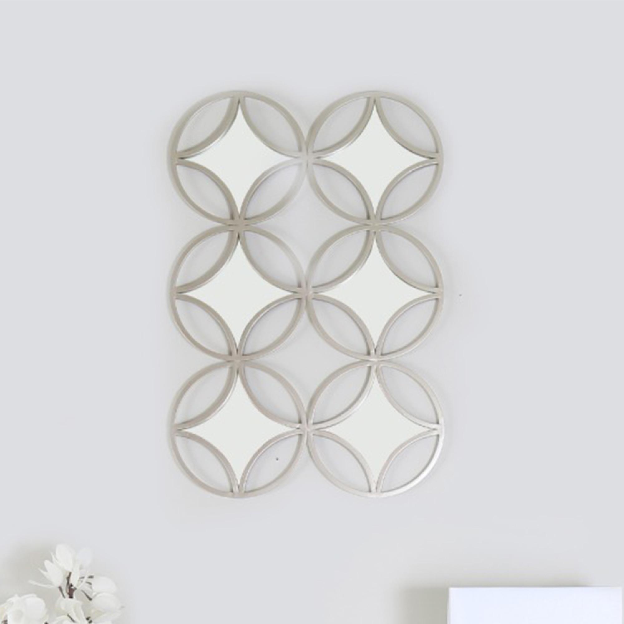 Wall Mirror - Silver Metal - 70cm x 107cm