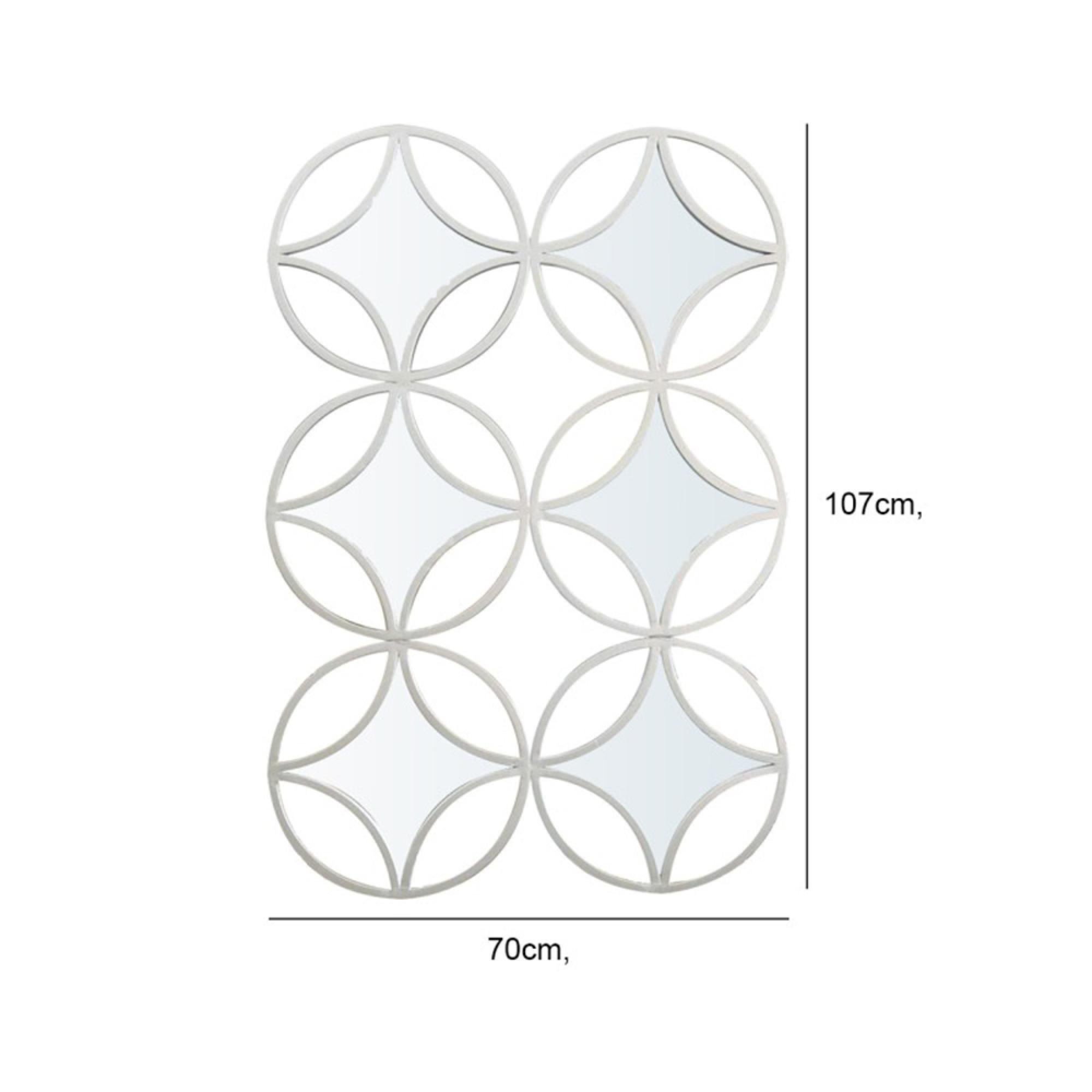 Wall Mirror - Silver Metal - 70cm x 107cm