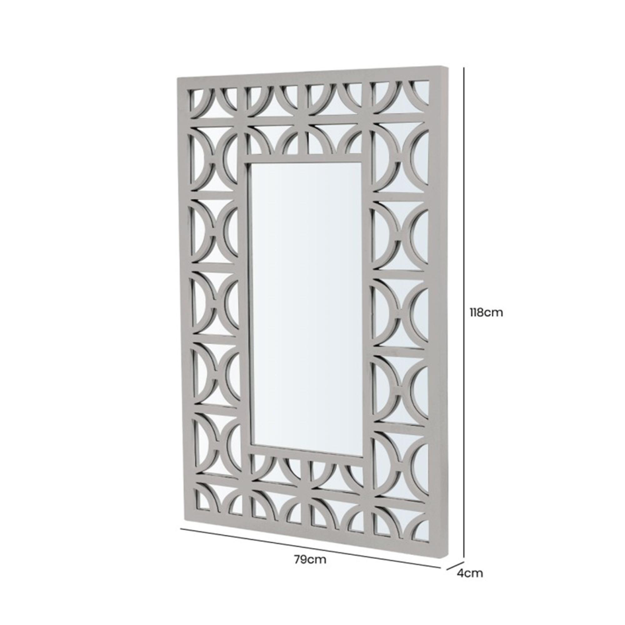 Wall Mirror - Torino - Rectangular - Grey - 79cm x 118cm