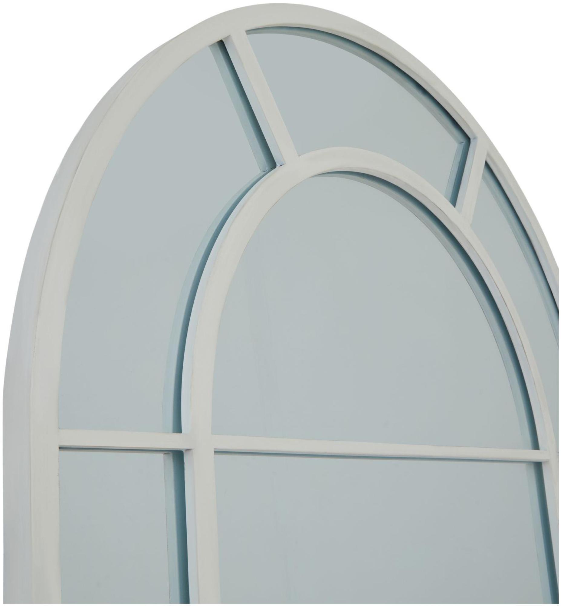 Window Mirror - Large - White Wood - Arched