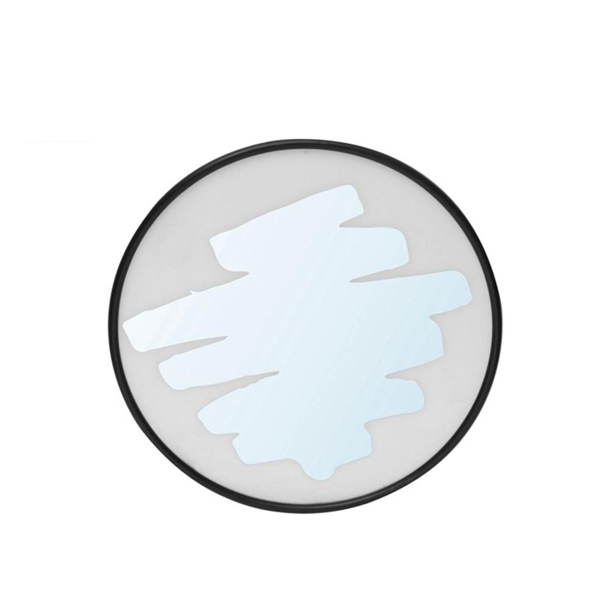 Wall Mirror - Round - White and Black Metal - 70.5cm x 70.5cm