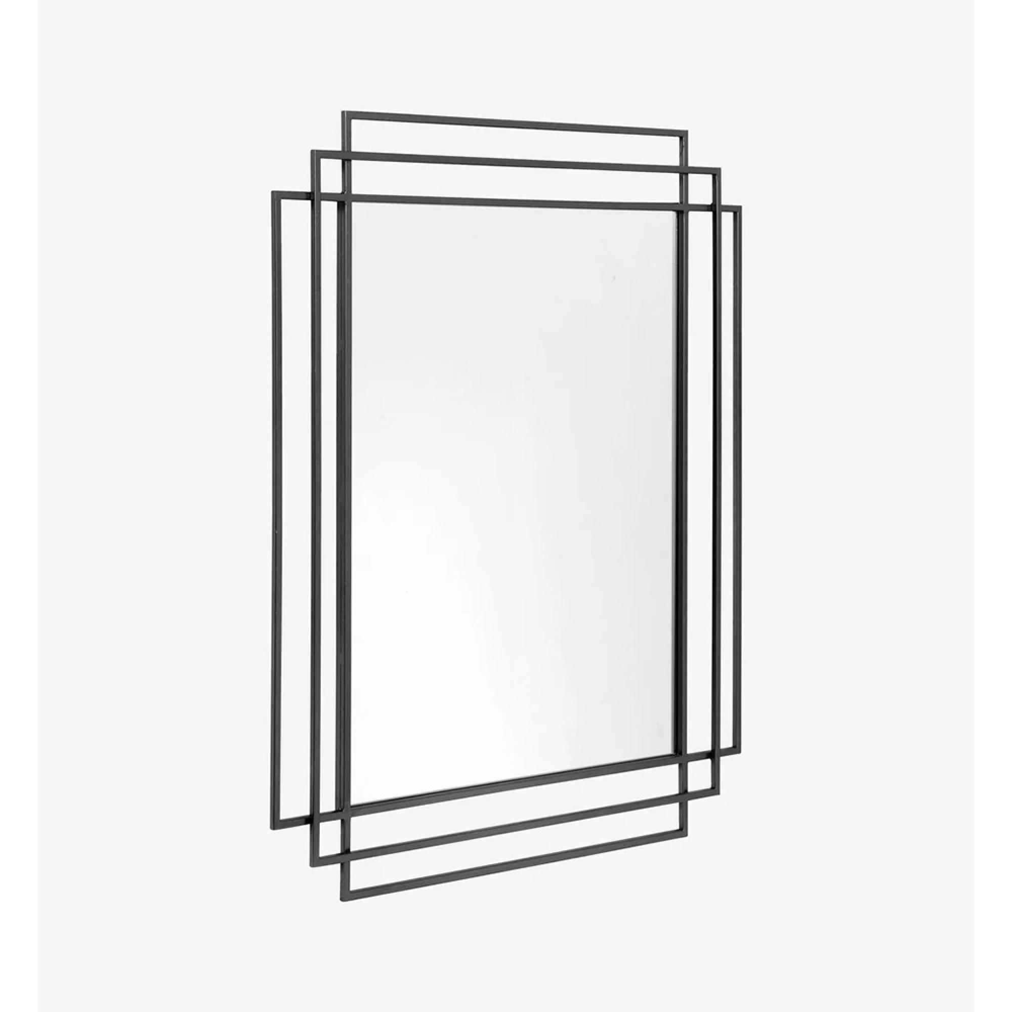 Wall Mirror - Black Metal Frame - 76cm x 97cm