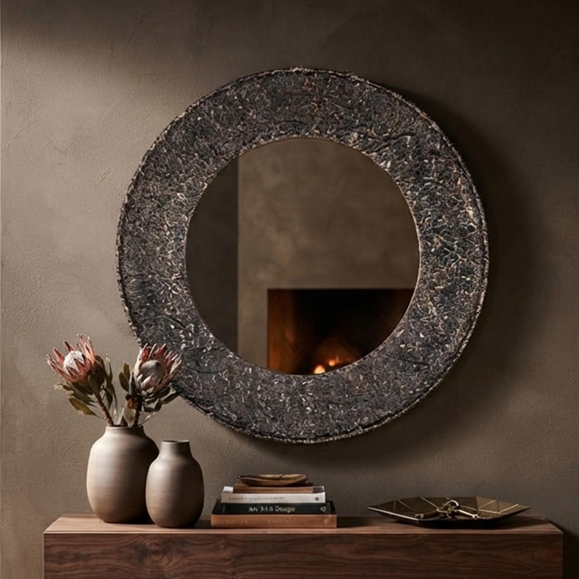 Jamel Wall Mirror - Round - Bronze - Aluminium - 86cm x 4cm