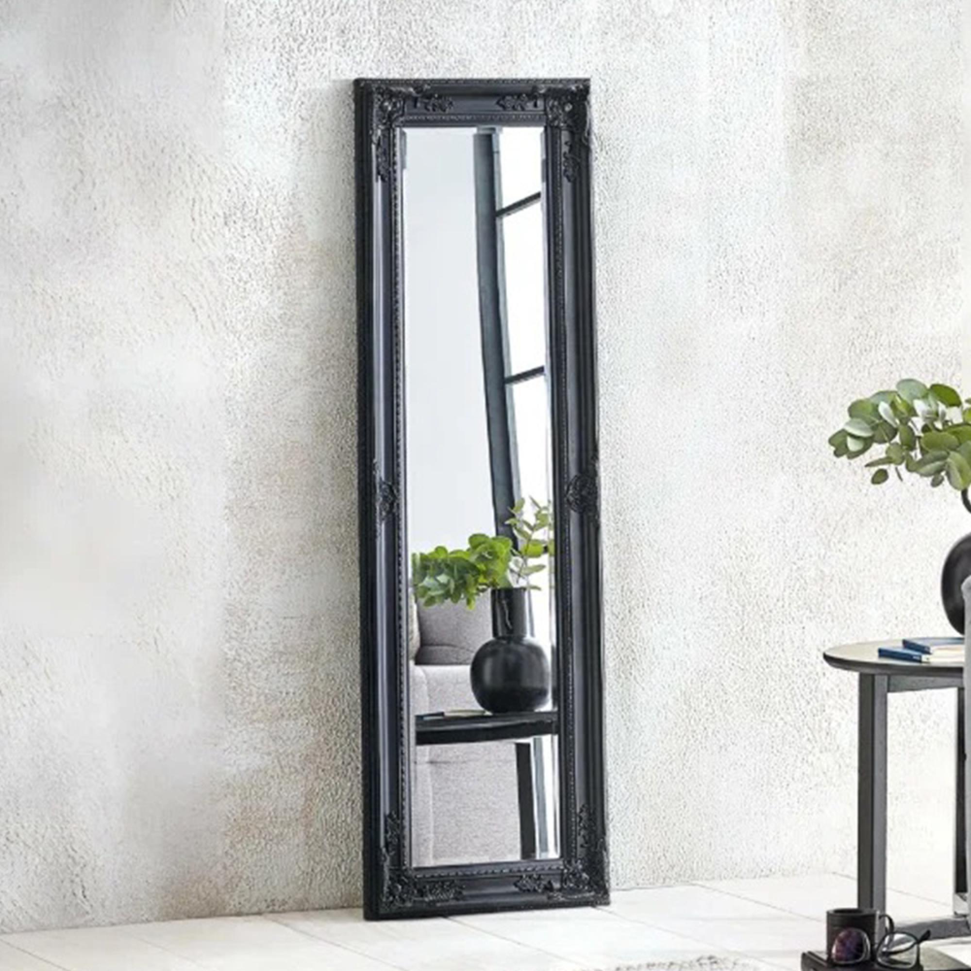 Palais Leaner Mirror - Antique Black - Wood - 40cm x 130cm
