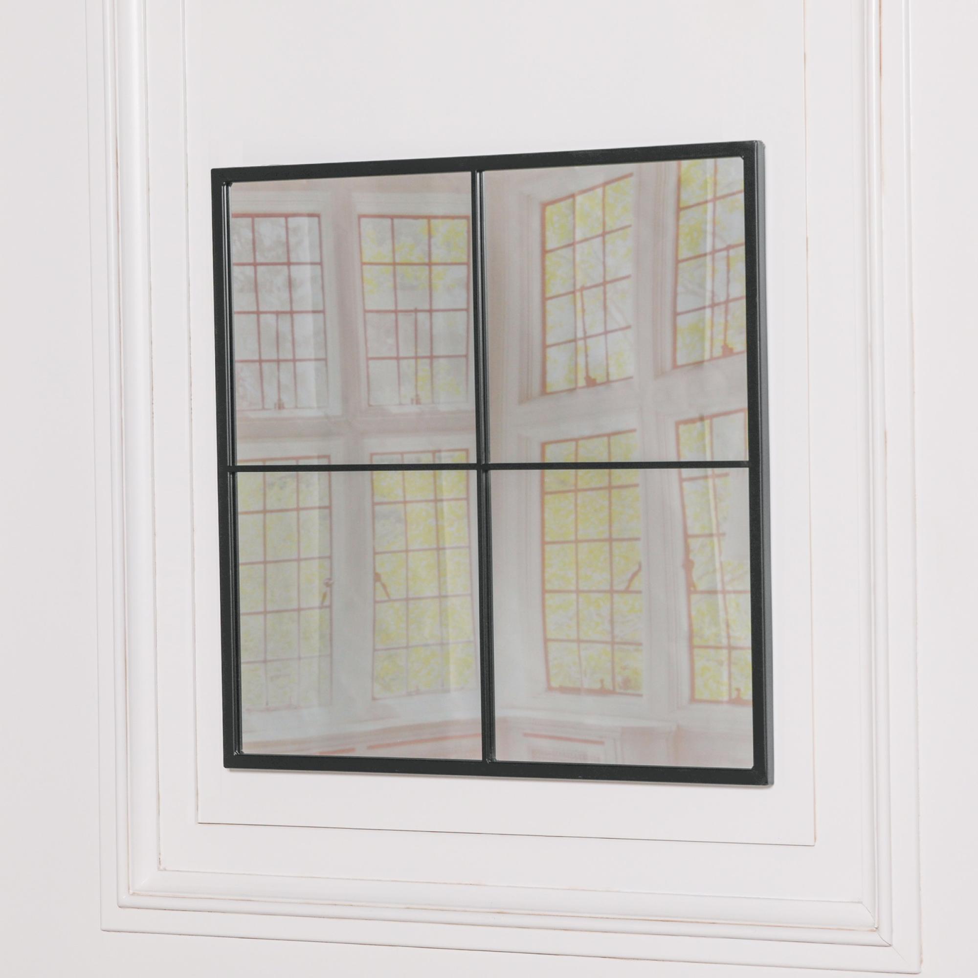 Window Mirror - Black Metal - Square - 60cm x 60cm