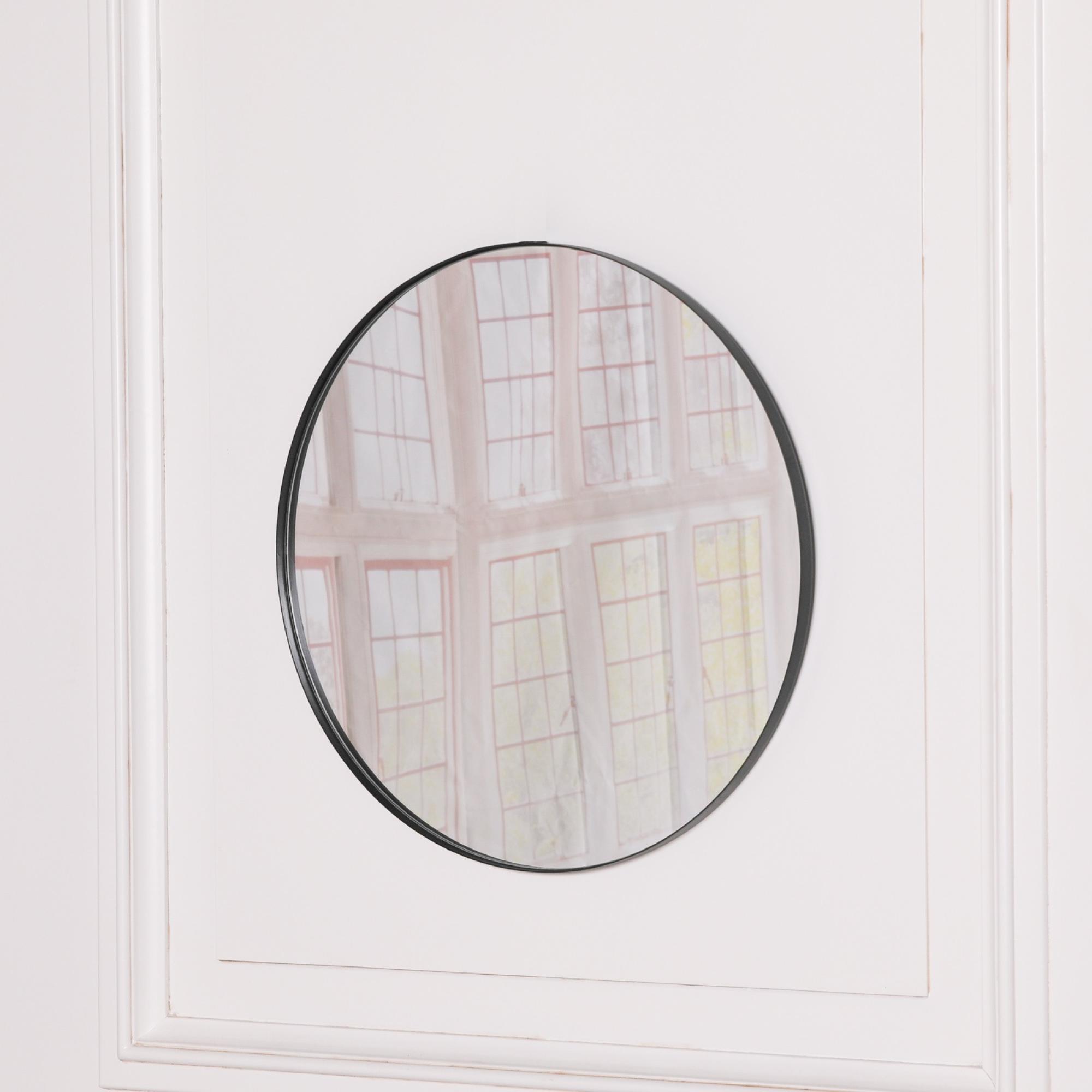 Wall Mirror - Black - Round - 50cm x 50cm