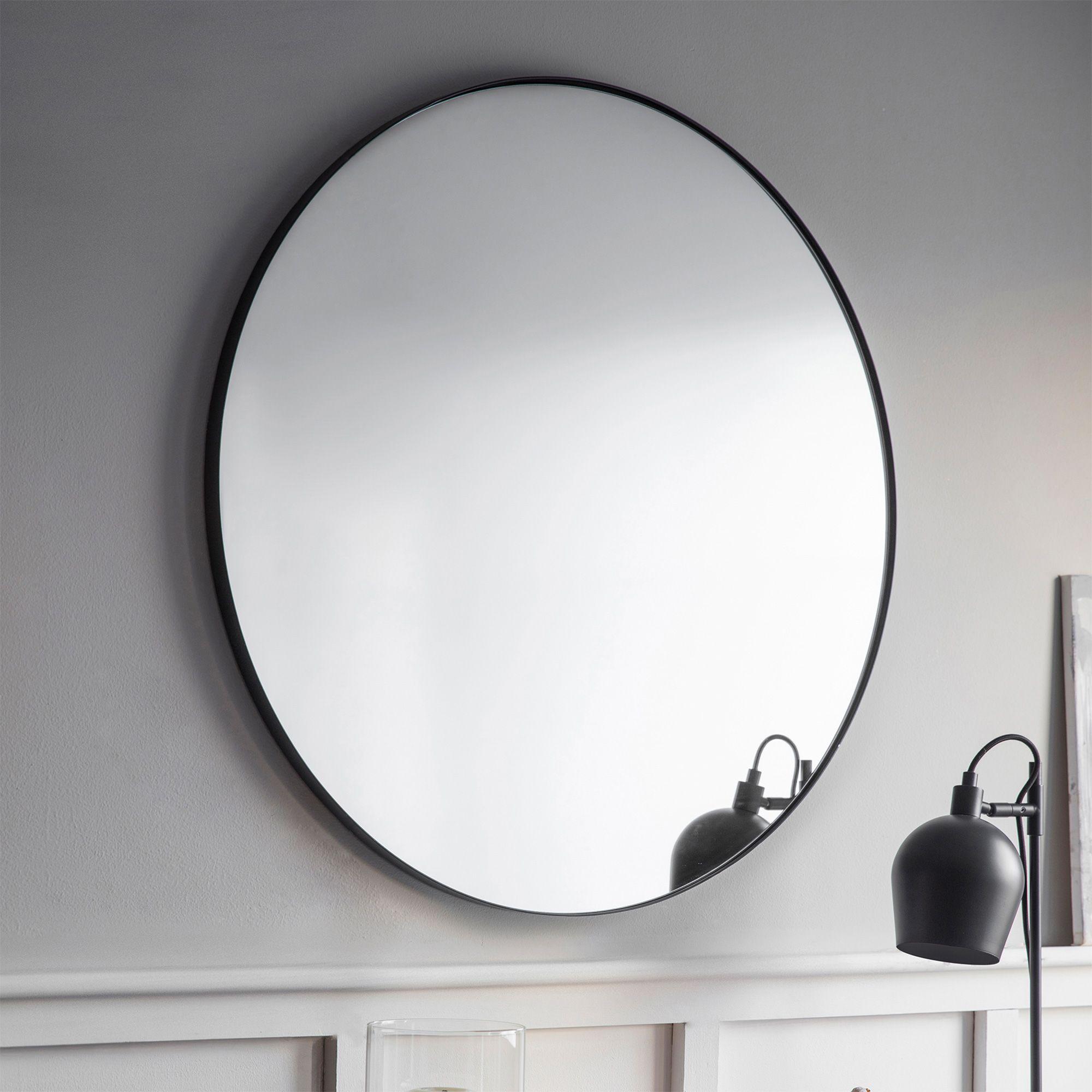 Cherington Round Wall Mirror 80cm Black