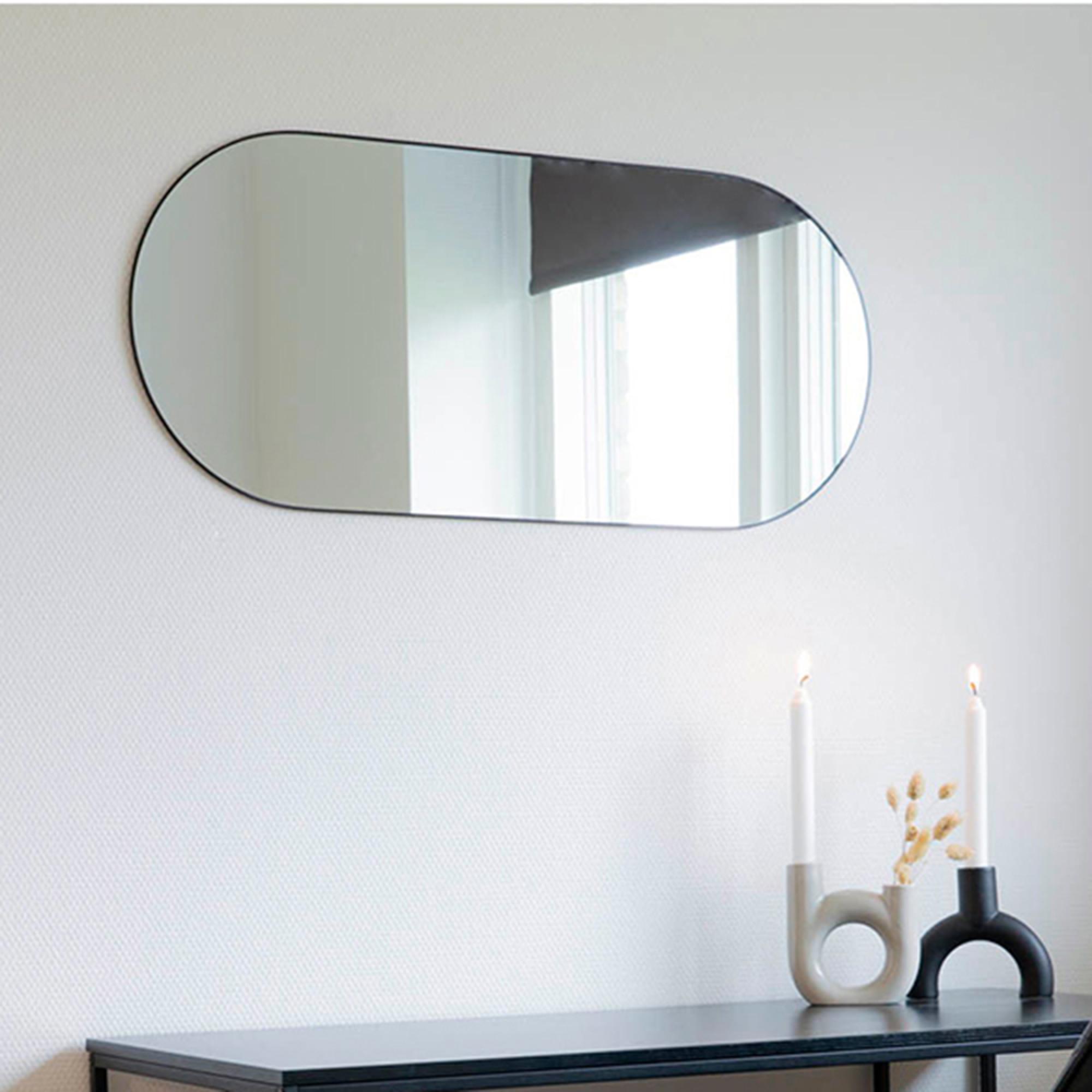 Jersey Mirror - Oval - Wall - Black - 35cm x 80cm