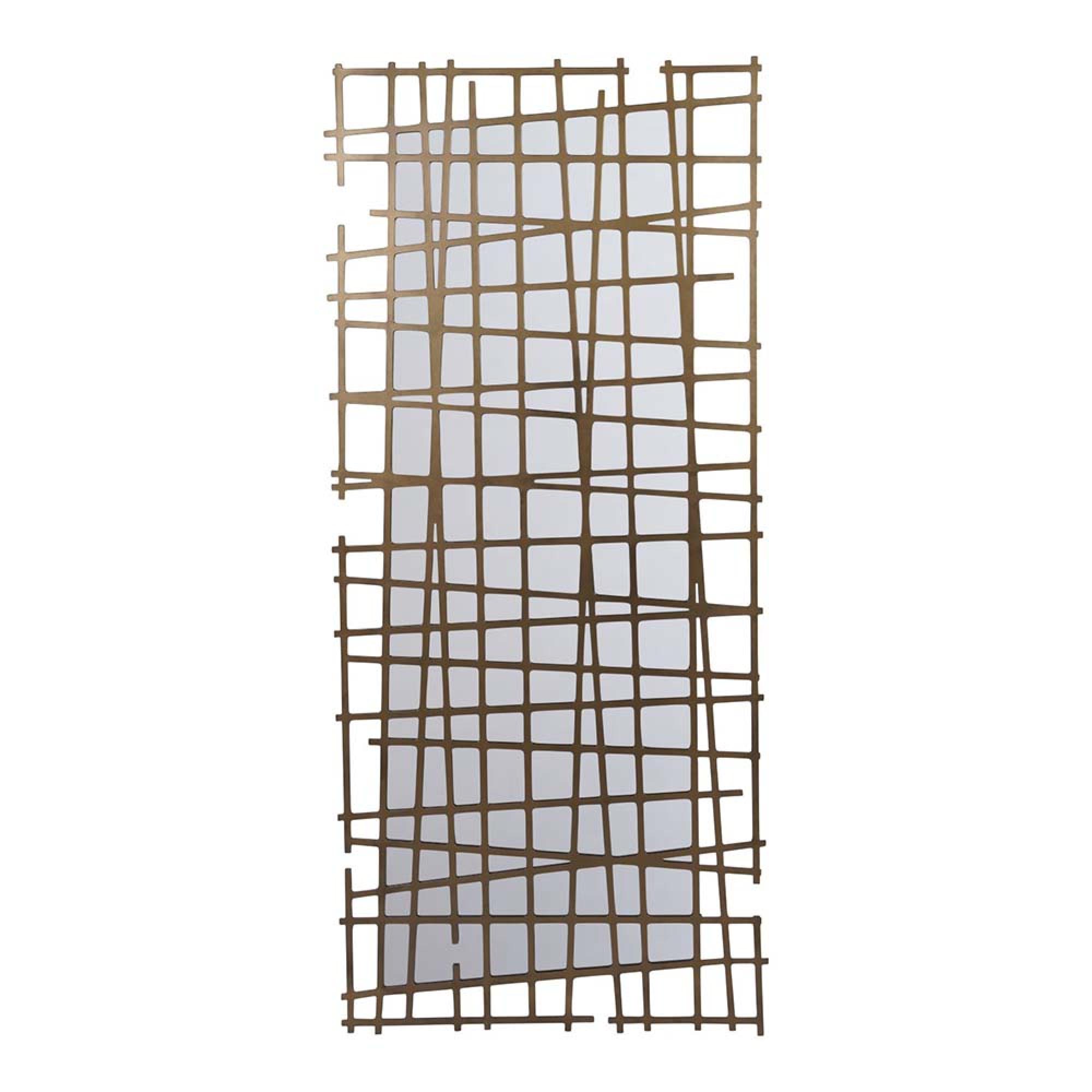 Lattice Wall Decor Mirror - Brass