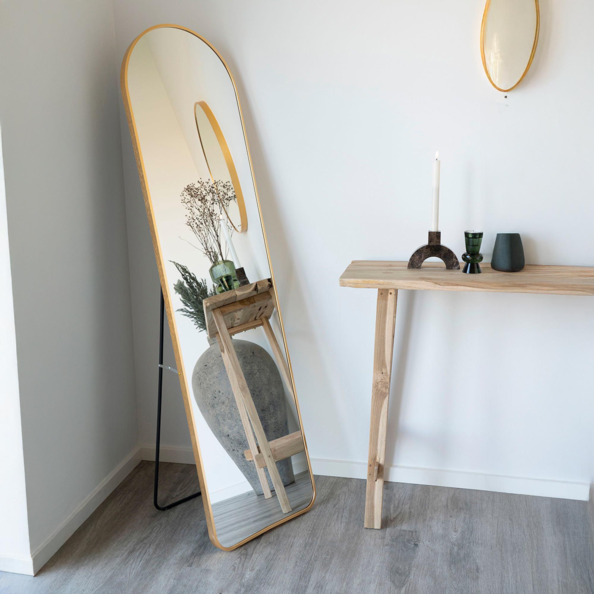 Madrid Mirror - Arch - Floor Standing - Brass - 40cm x 150cm