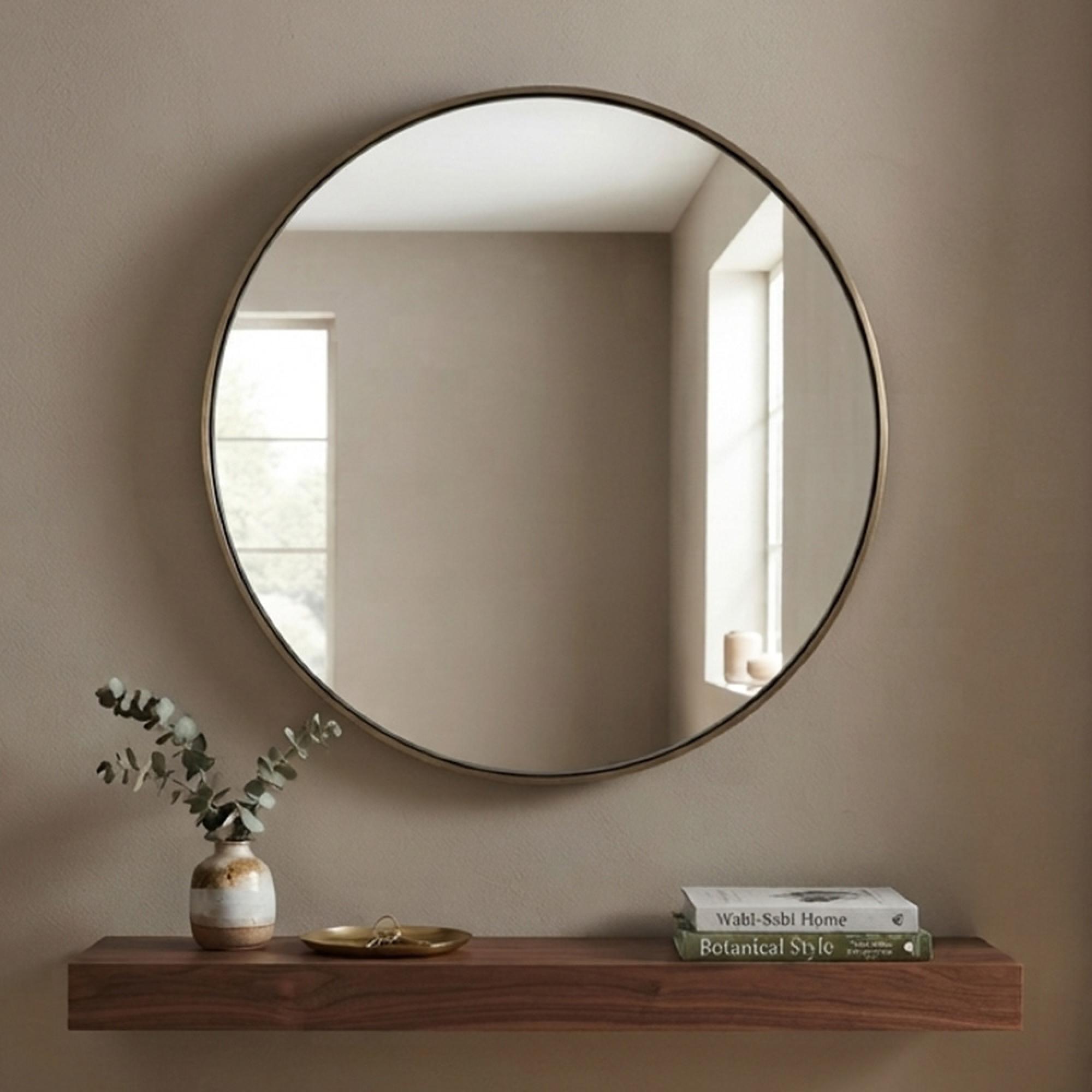 Mammom Wall Mirror - Round - Aluminium - 39.5cm x 12cm