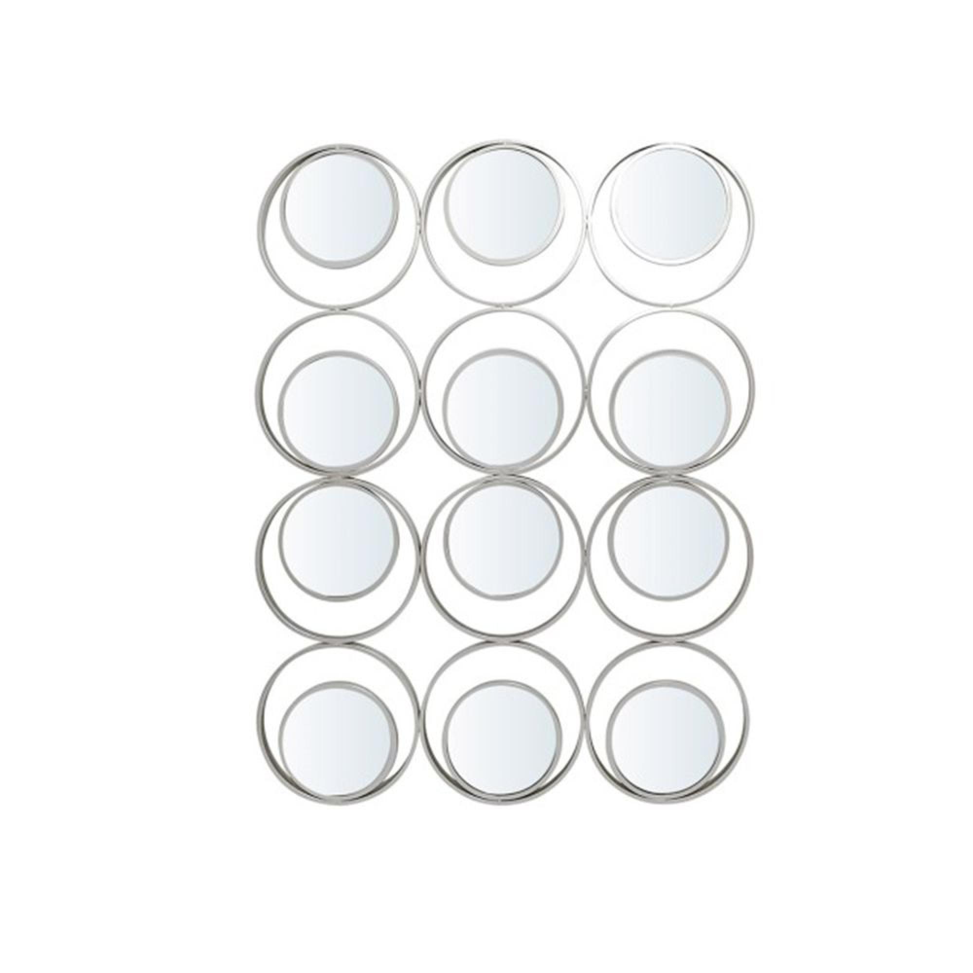Wall Mirror - Silver Metal Circles - 104.5cm x 140cm