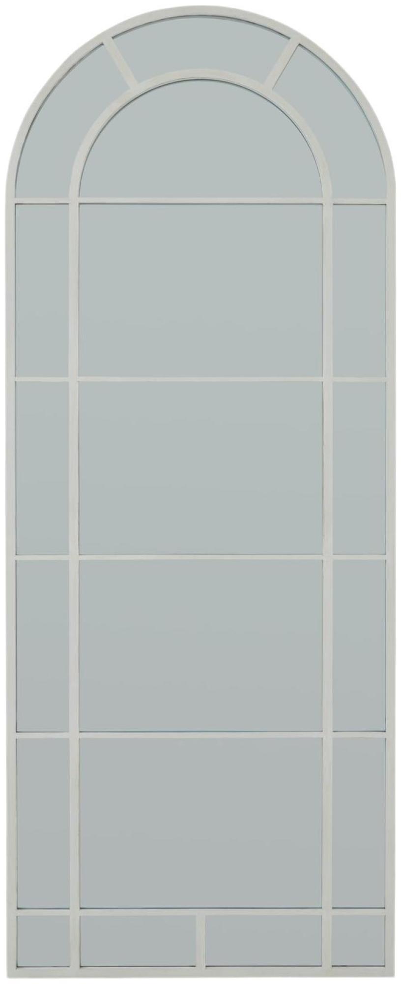 White Wood Large Arched Window Mirror