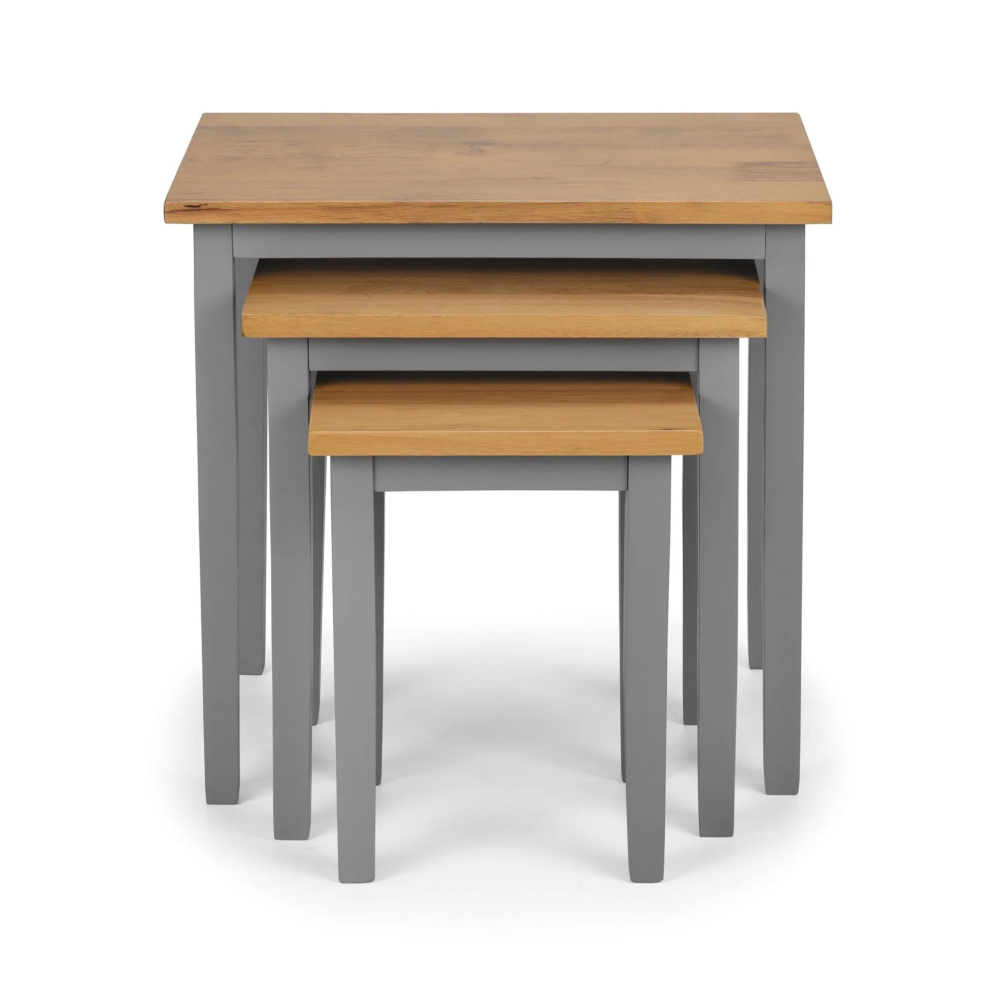 Cleo Nest of Tables - Set of 3 - Grey and Oak