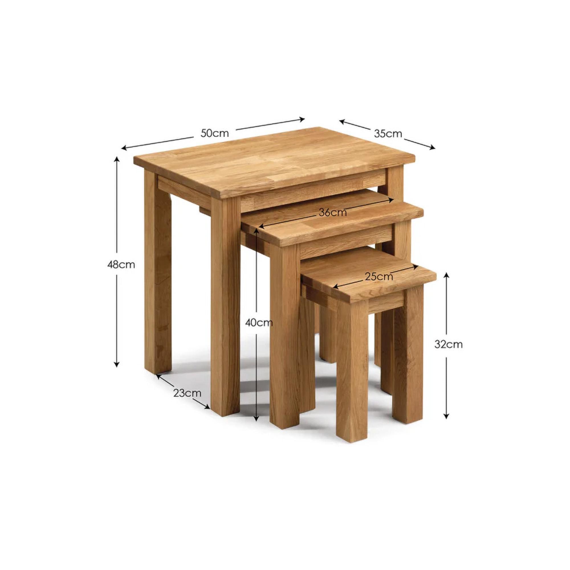 Coxmoor Nest of Tables - Set of 3 - Oak