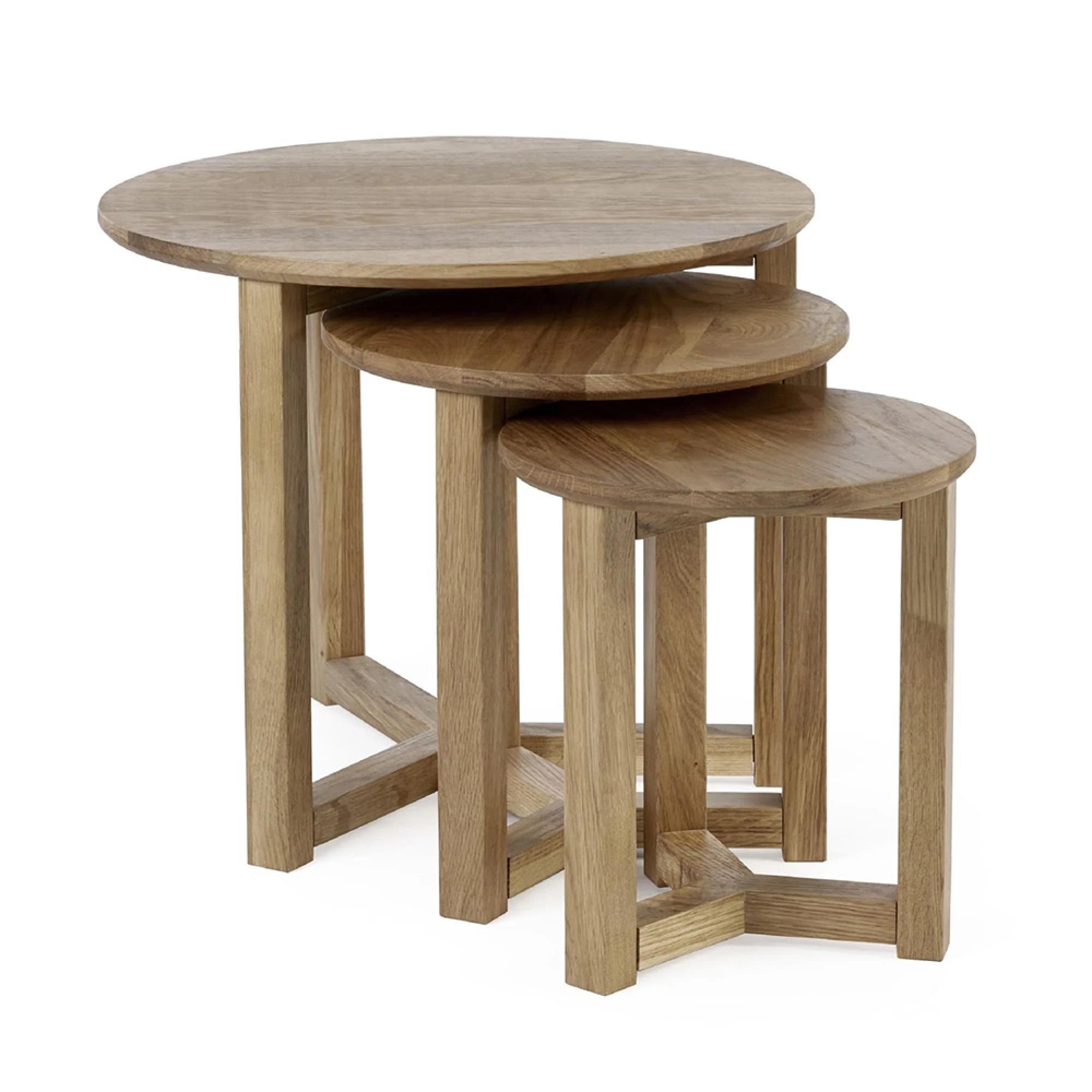 Nidri Nest of Tables - Set of 3 - Oak - Round